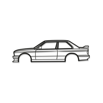 BMW E30 M3 Minimalist Metal Outline Wall Art