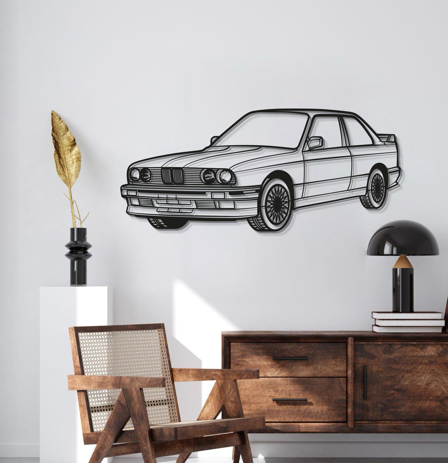 E30 Perspective Metal Car Wall Art - MT0428