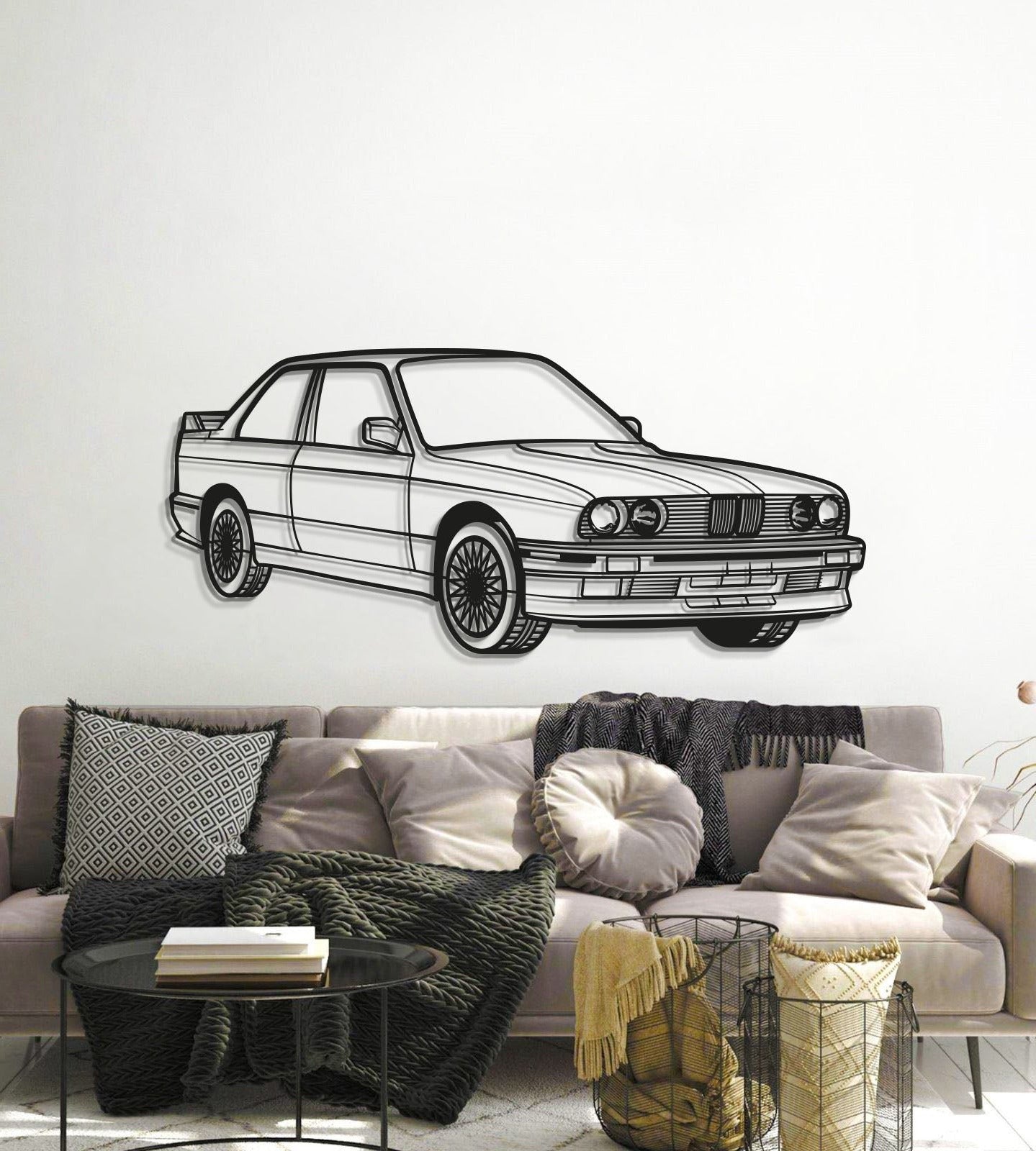 E30 Perspective Metal Car Wall Art - MT0428