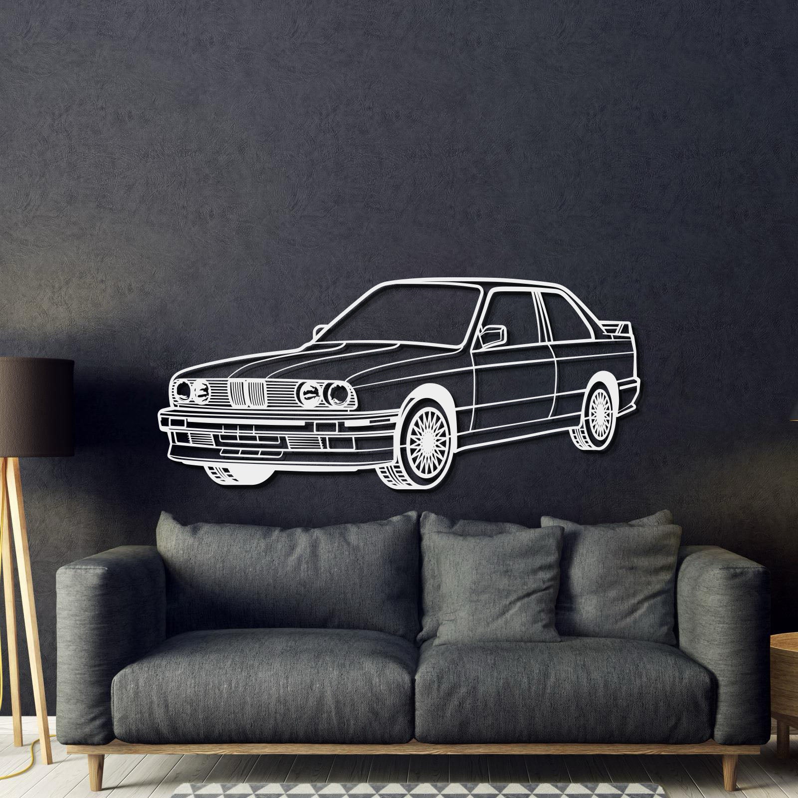 E30 Perspective Metal Car Wall Art - MT0428