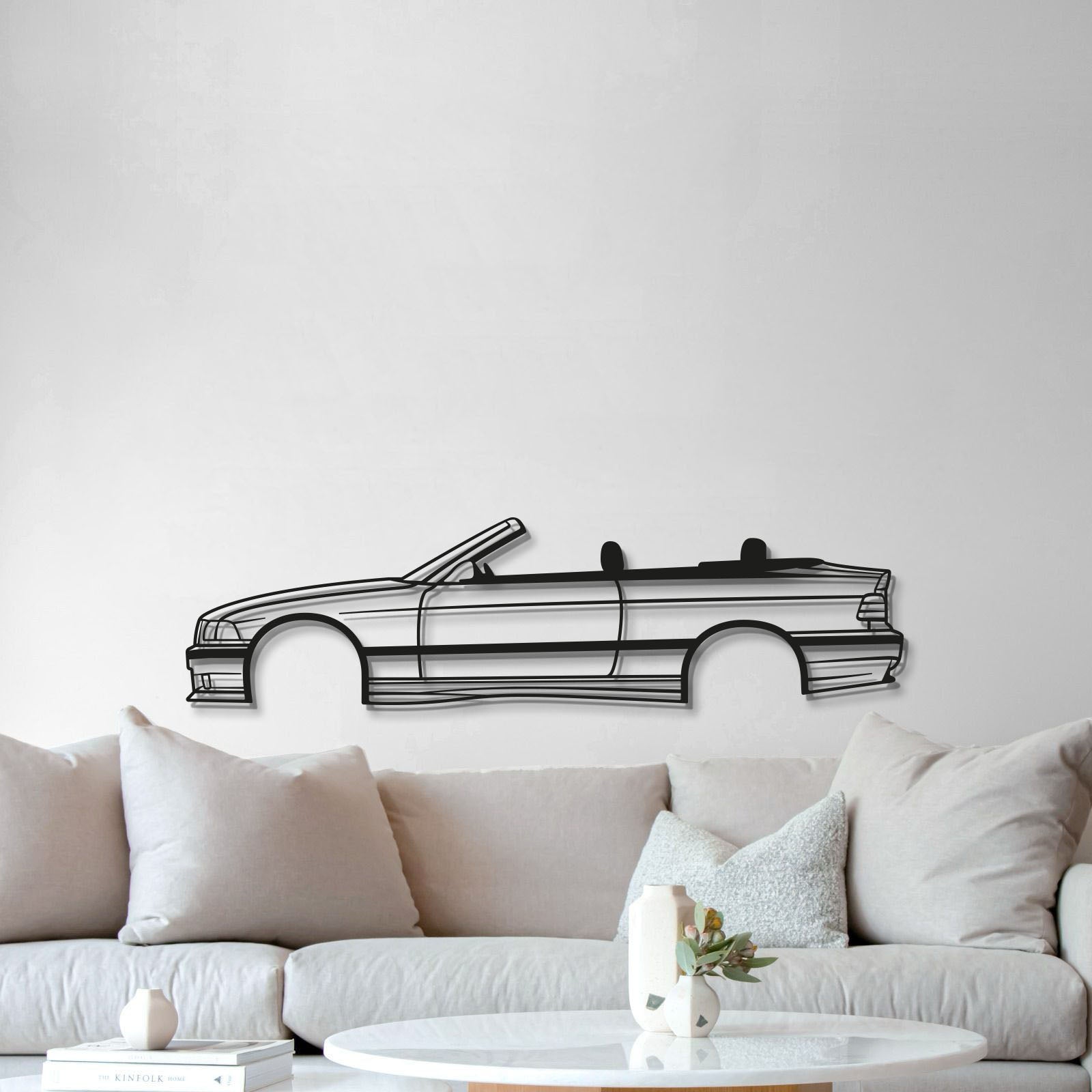 E36 CABRIO OPEN TOP Metal Car Wall Art - MT0941