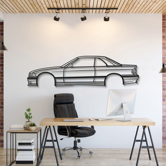 E36 CABRIO MIT HARTDACH Metall Auto Wandkunst - MT0942