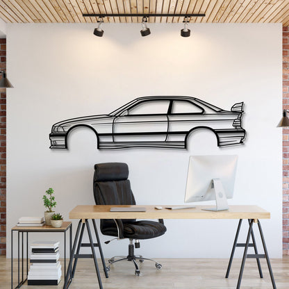 BMW E36 M3 Classic Coupe Metal Wall Art Silhouette Design