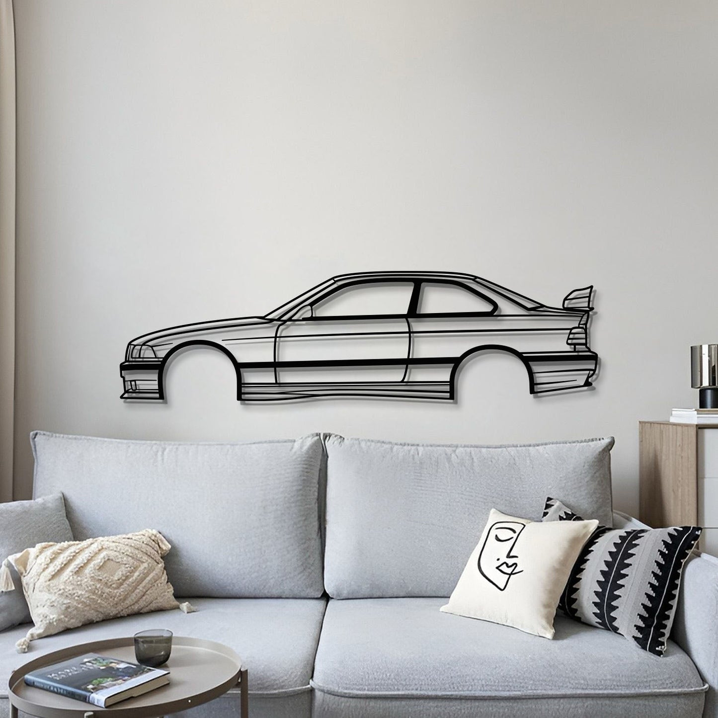 BMW E36 M3 Stylish Automotive Wall Art Metal Silhouette