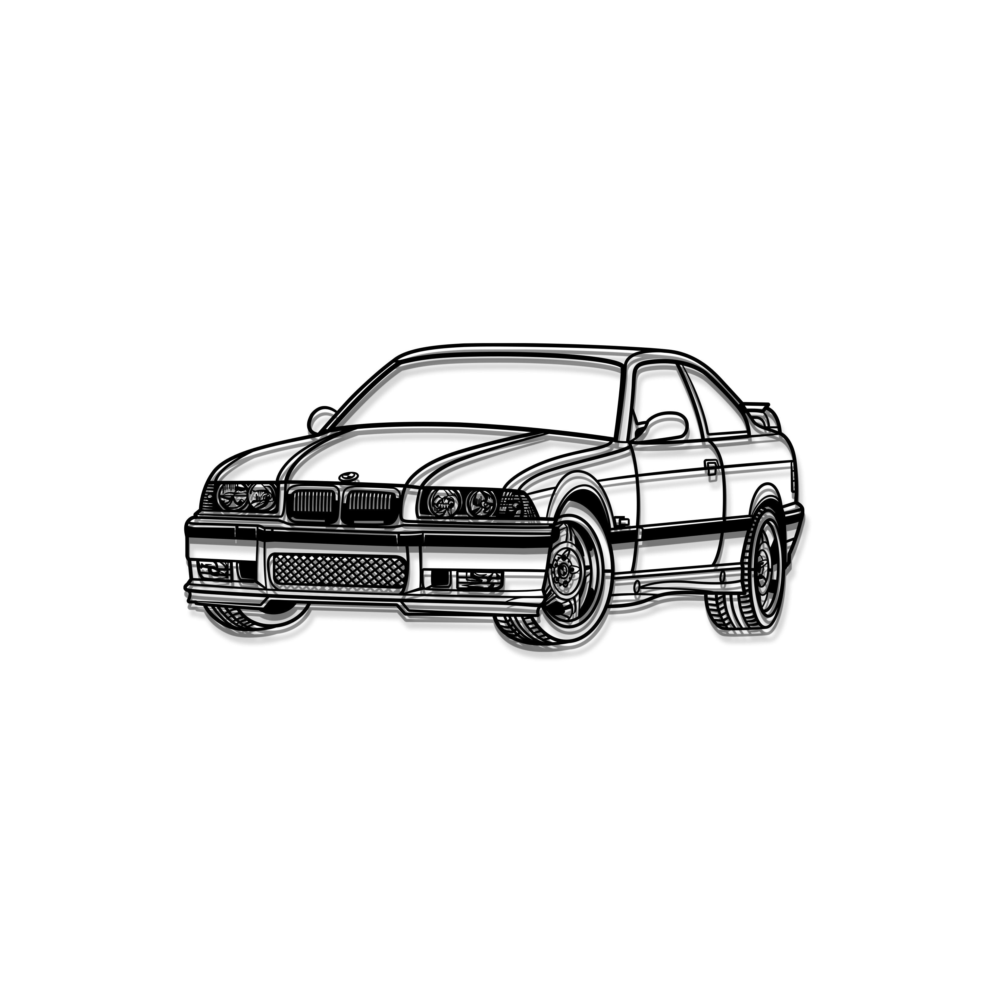 E36 Perspective Metal Car Wall Art - MT0431