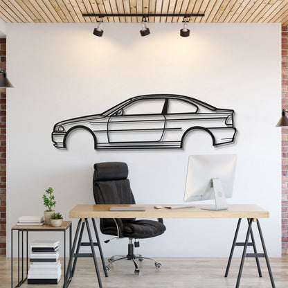 BMW E46 Coupé metal car wall art silhouette for garage décor
