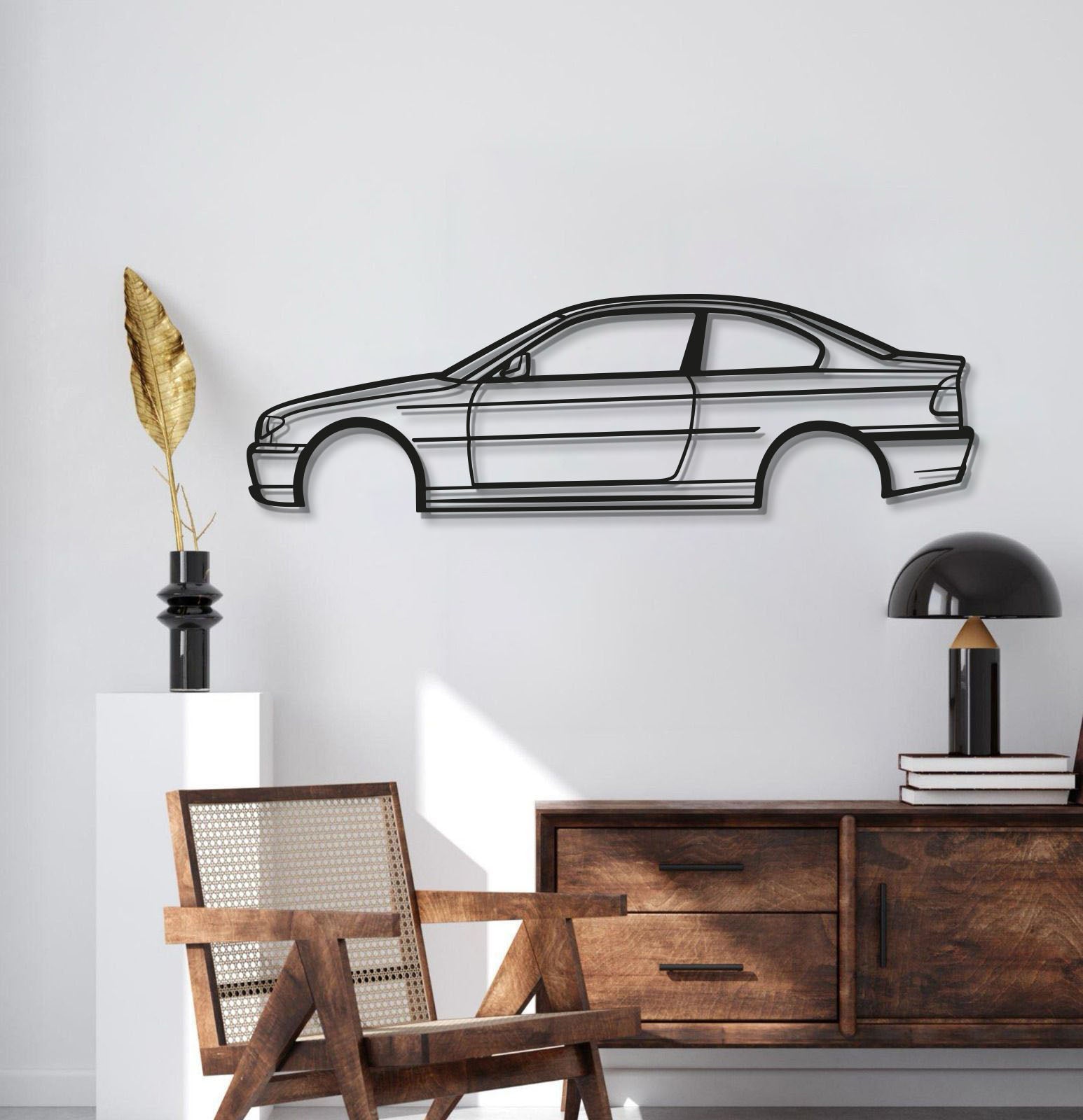 E46 Coupe Facelift Metal Car Wall Art - MT0954