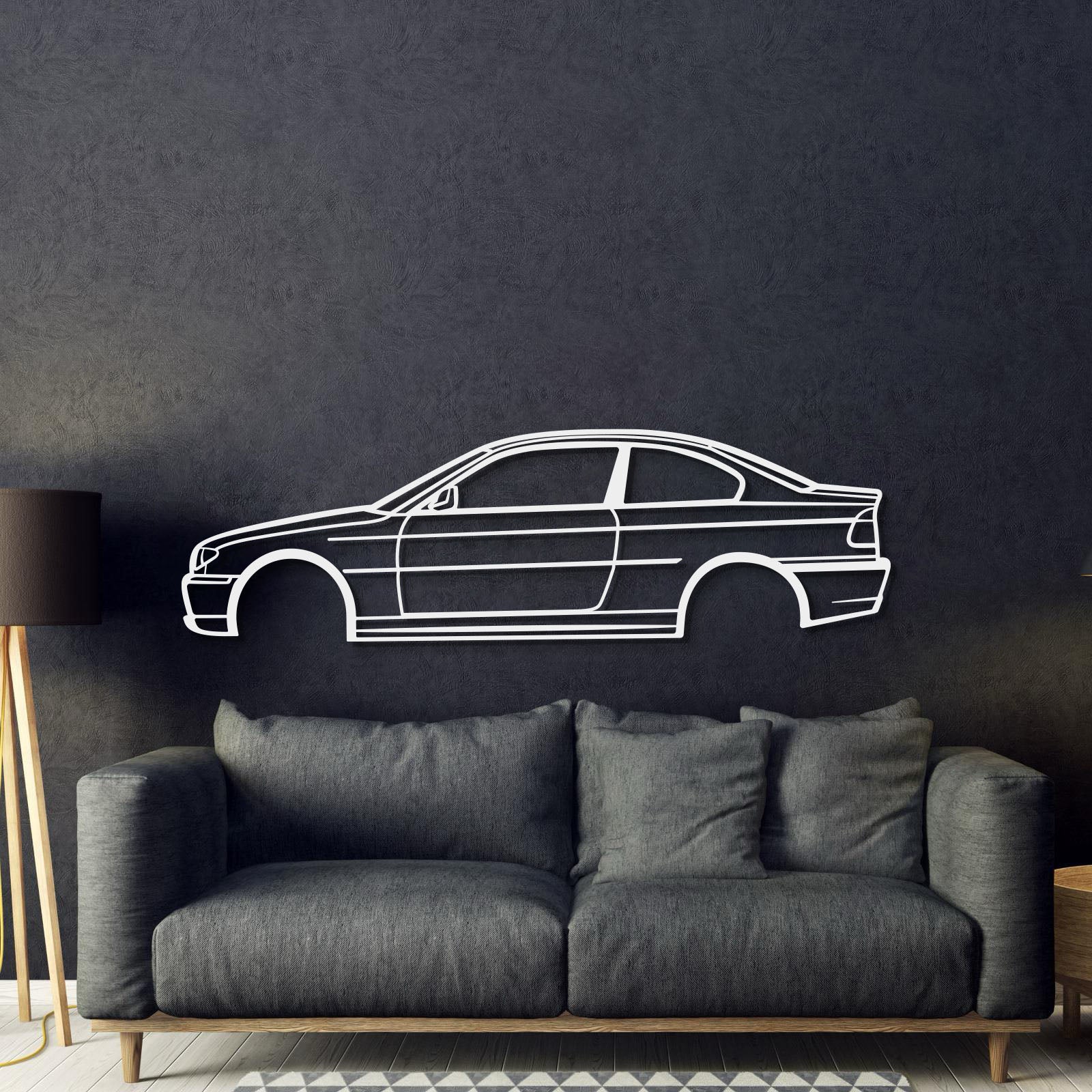 E46 Coupe Facelift Metal Car Wall Art - MT0954