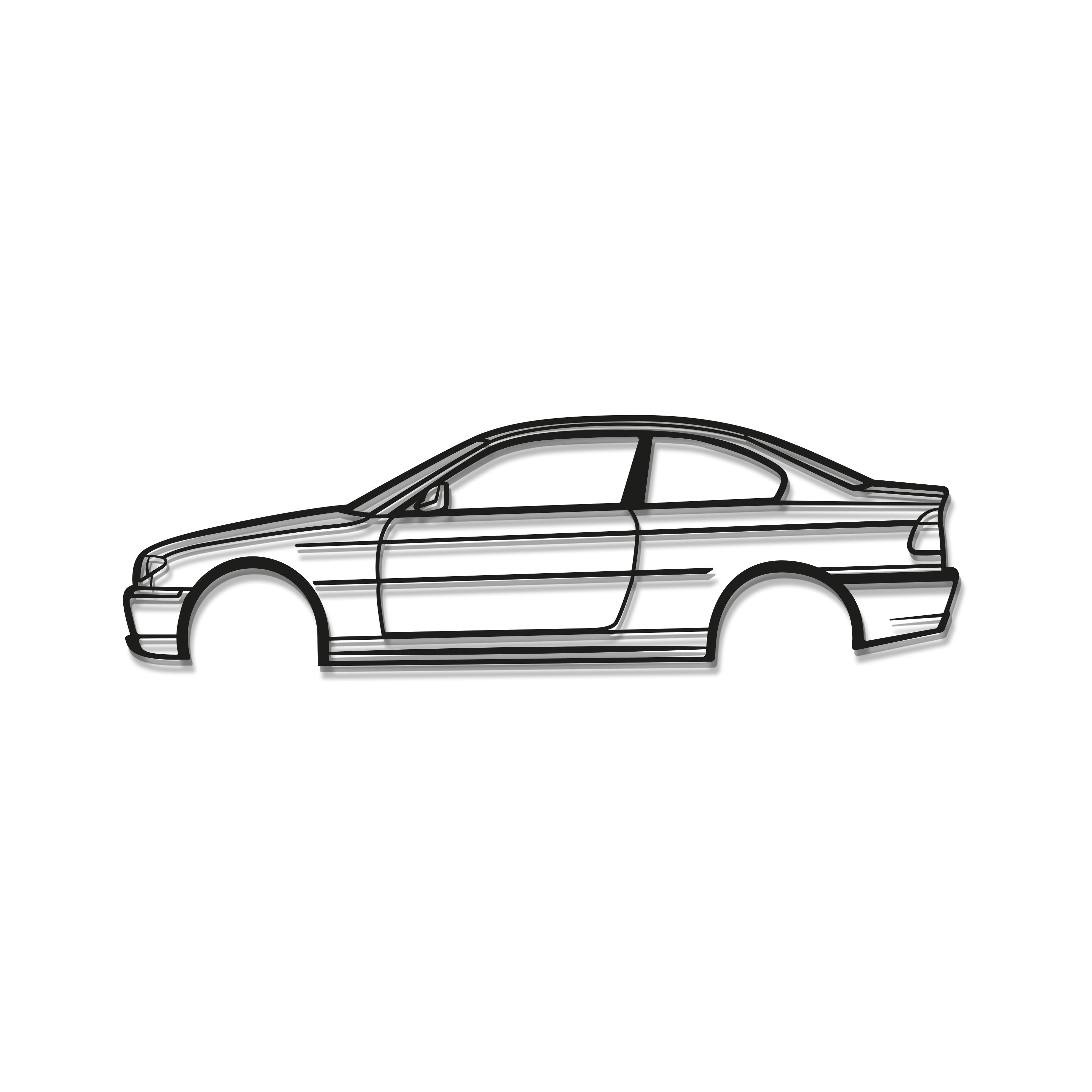 E46 Coupe Facelift Metal Car Wall Art - MT0954