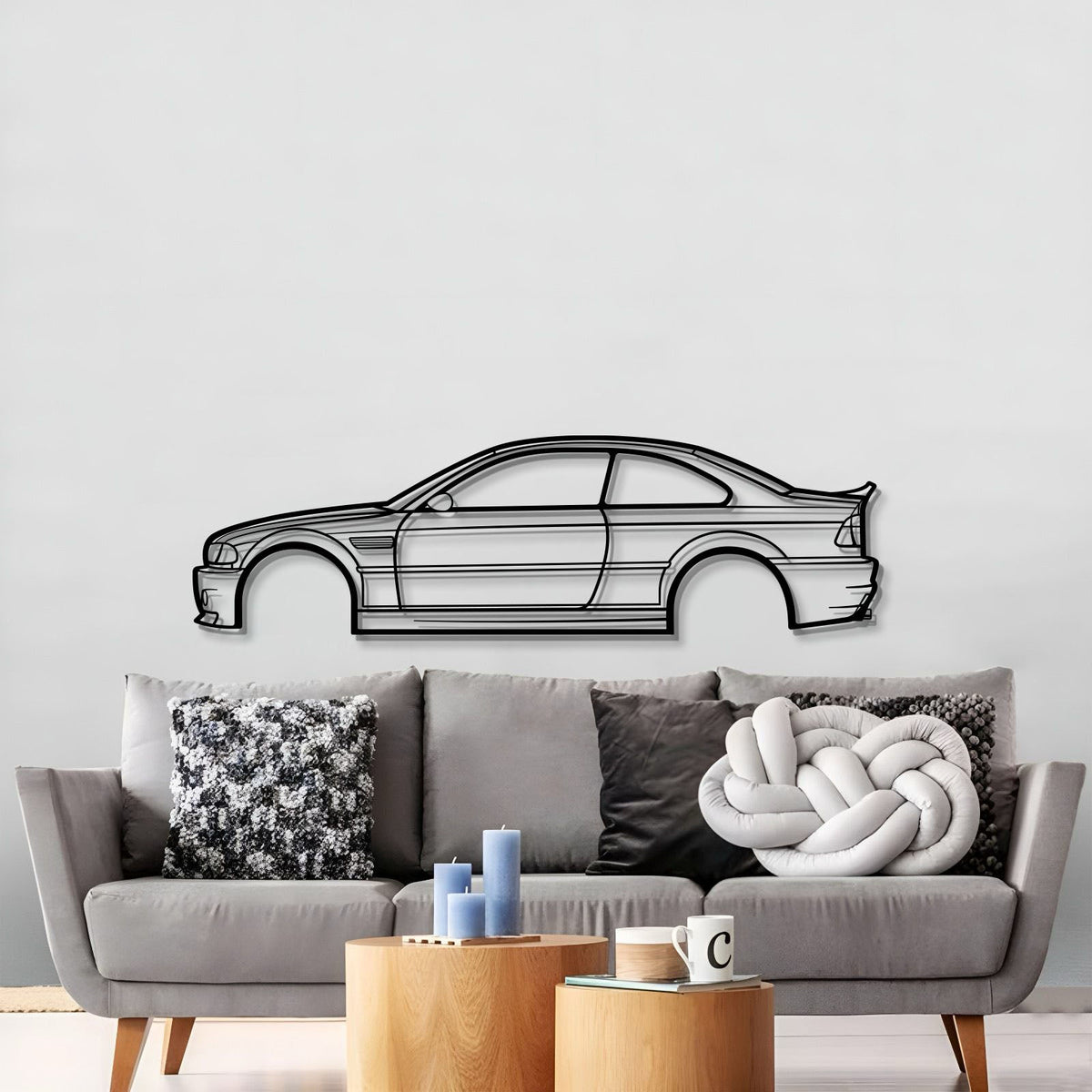 BMW E46 M3 CSL metal wall art in matte finish for man cave