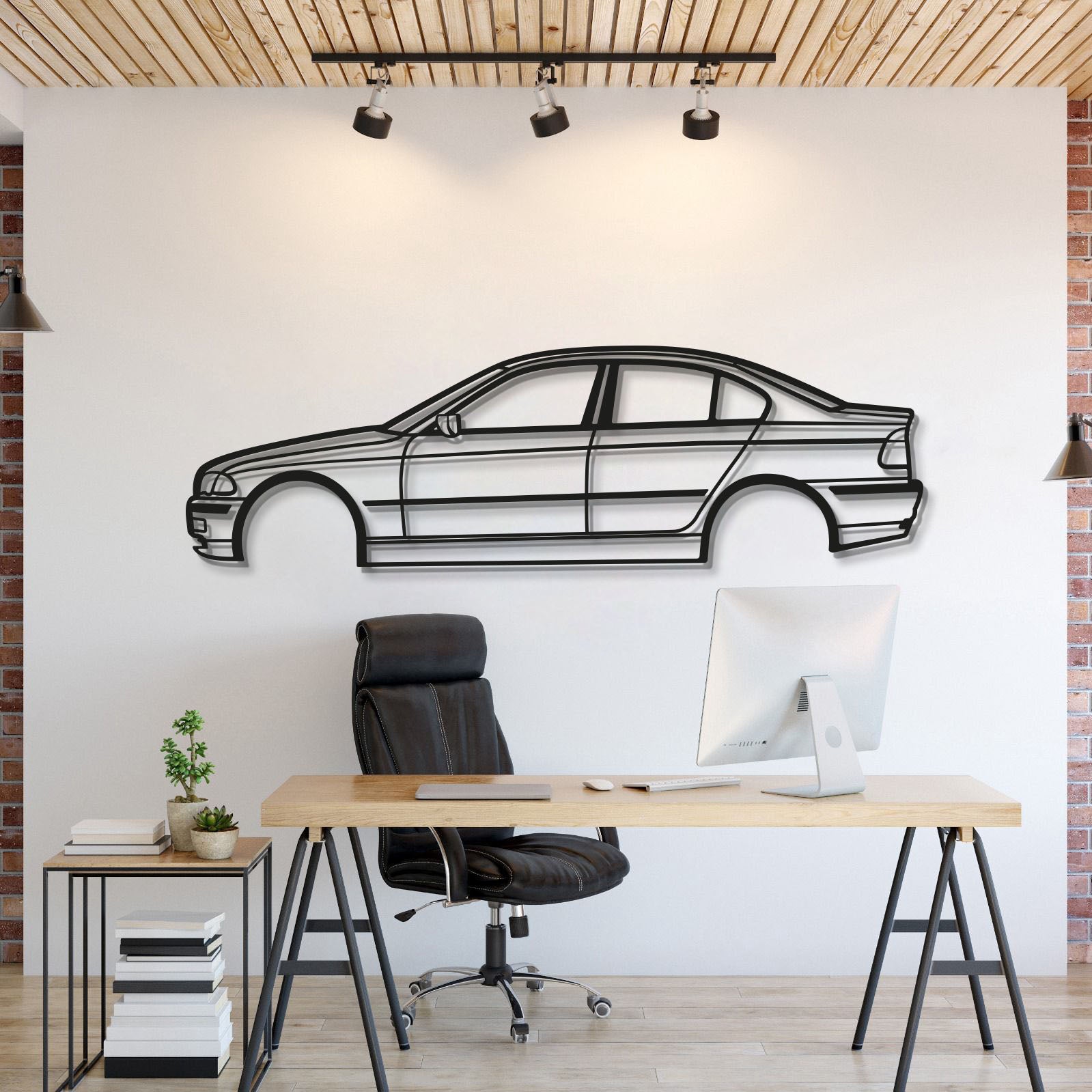 E46 Sedan Metal Car Wall Art - MT0959