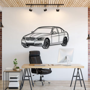 E90 Perspective Metal Car Wall Art - MT0429
