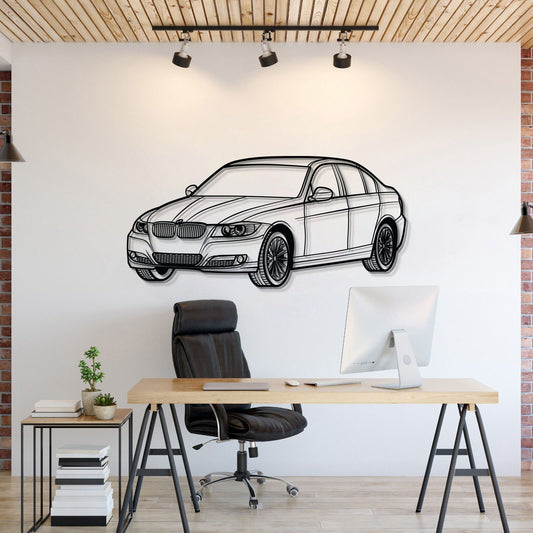 E90 Perspektive Metall Auto Wandbild - MT0429