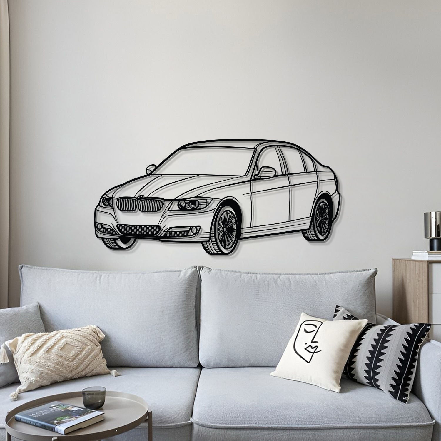 E90 Perspective Metal Car Wall Art - MT0429