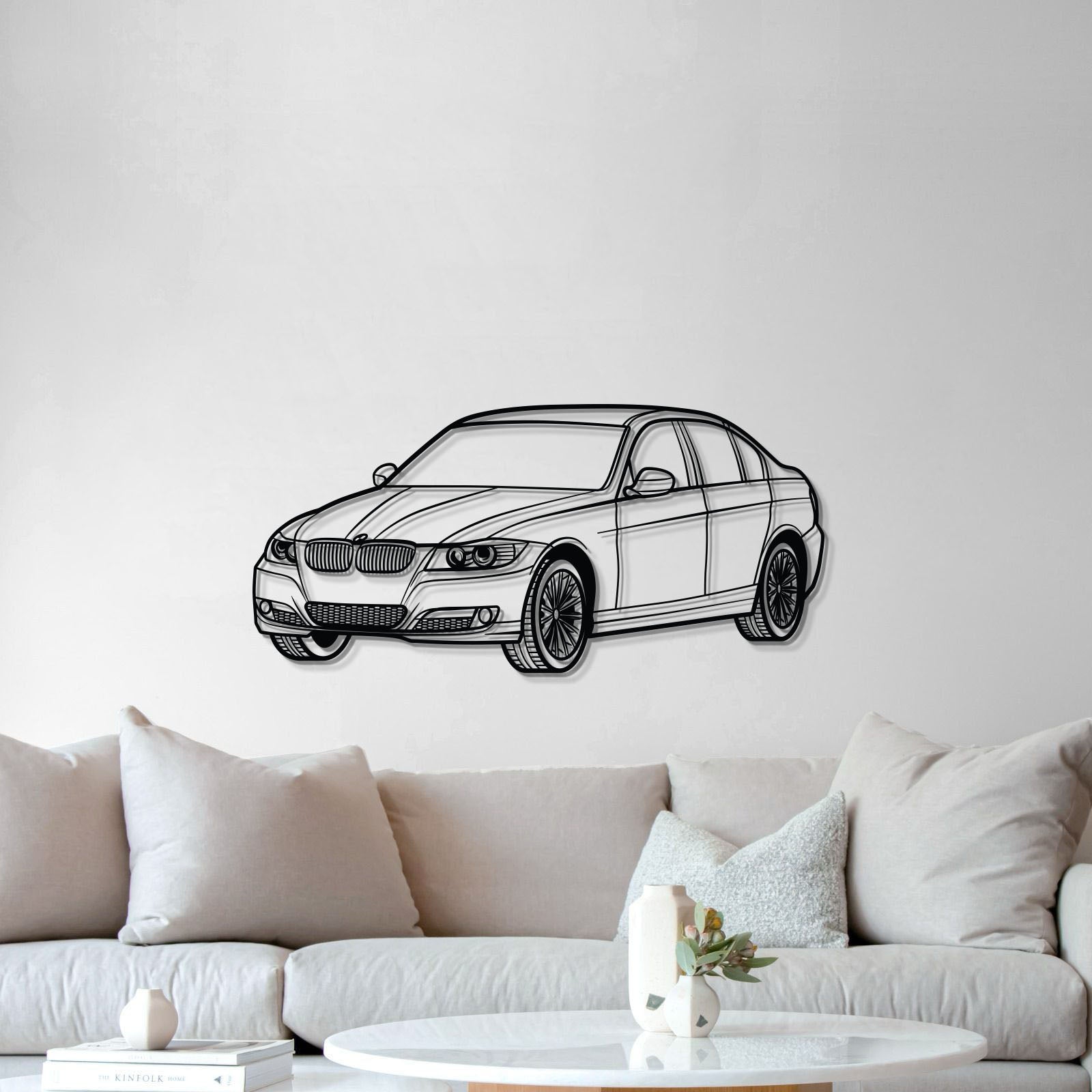 E90 Perspective Metal Car Wall Art - MT0429
