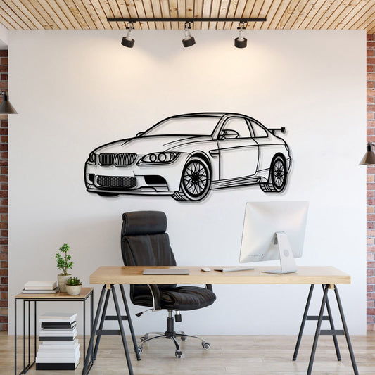 BMW E92 M3 perspective metal wall art laser cut 2 mm steel silhouette