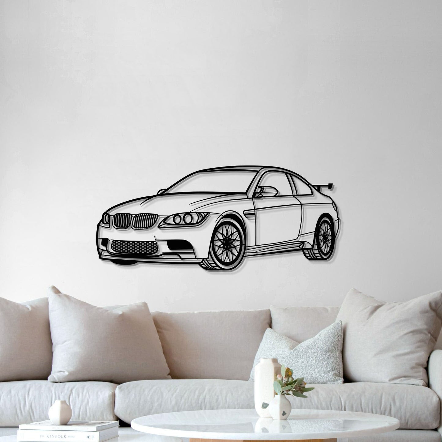 BMW E92 M3 perspective metal wall art lifted 1 cm for 3D effect 