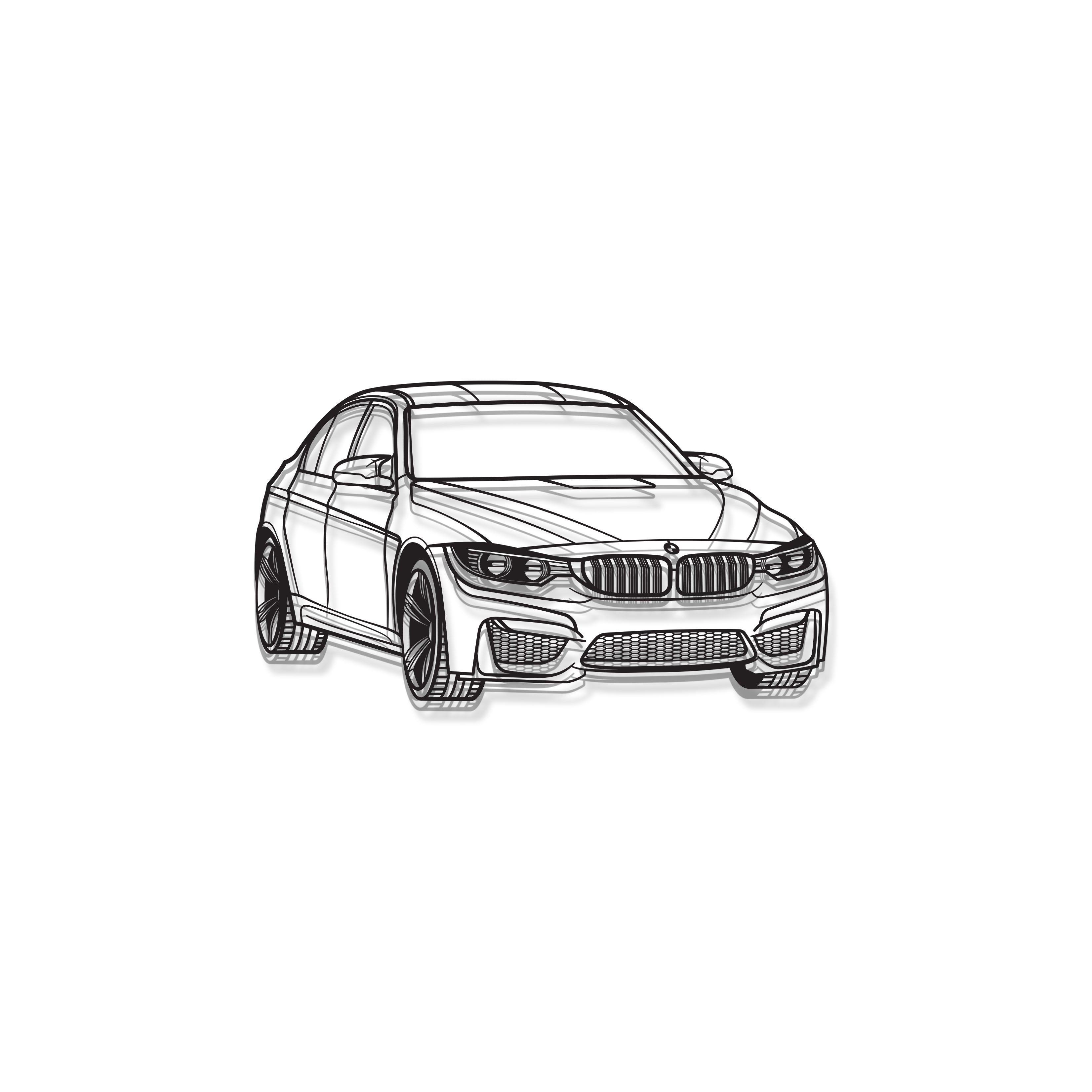 F80 Perspective Metal Car Wall Art - MT1126