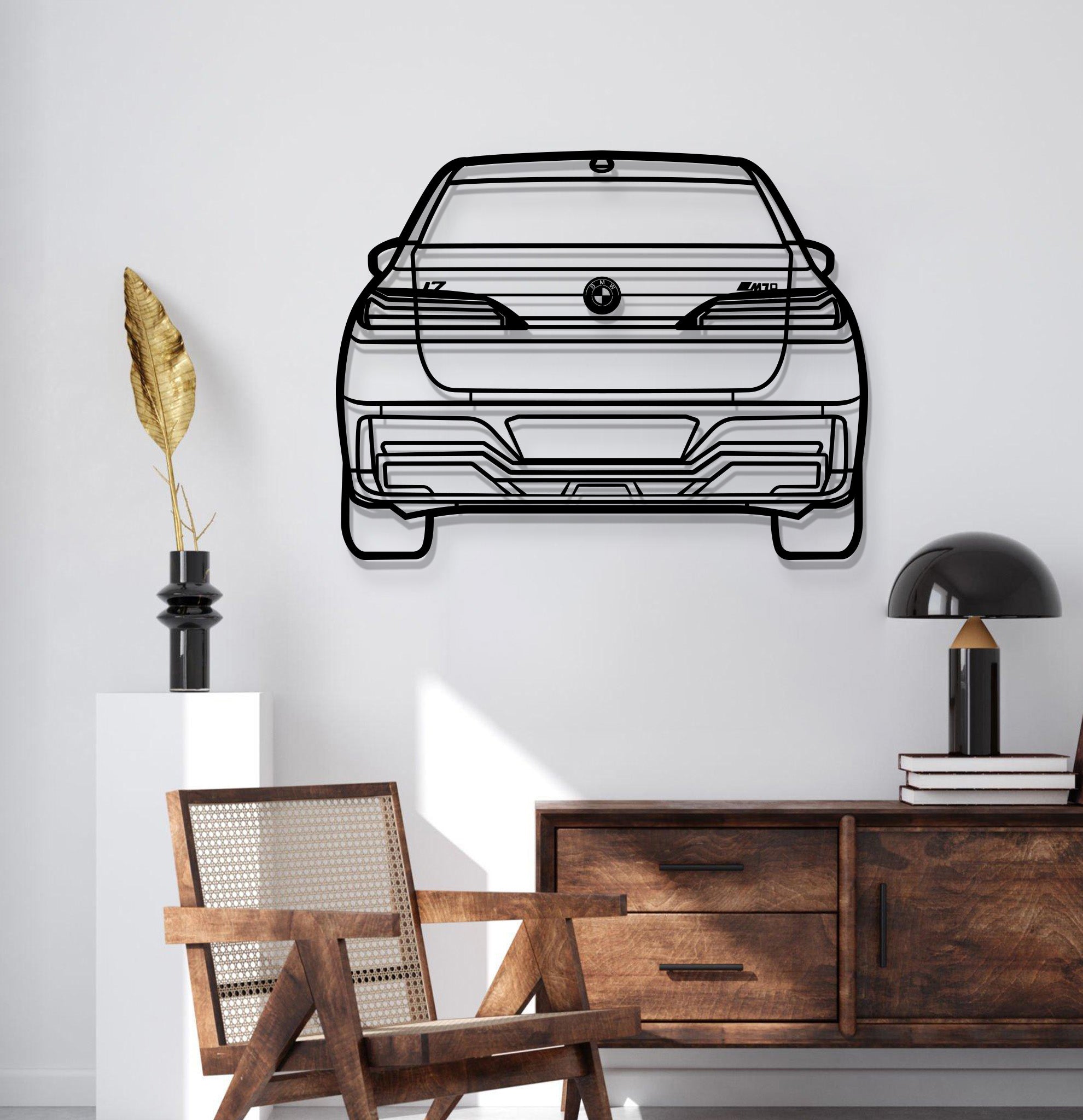 i7 Back View Metal Car Wall Art - MT1329