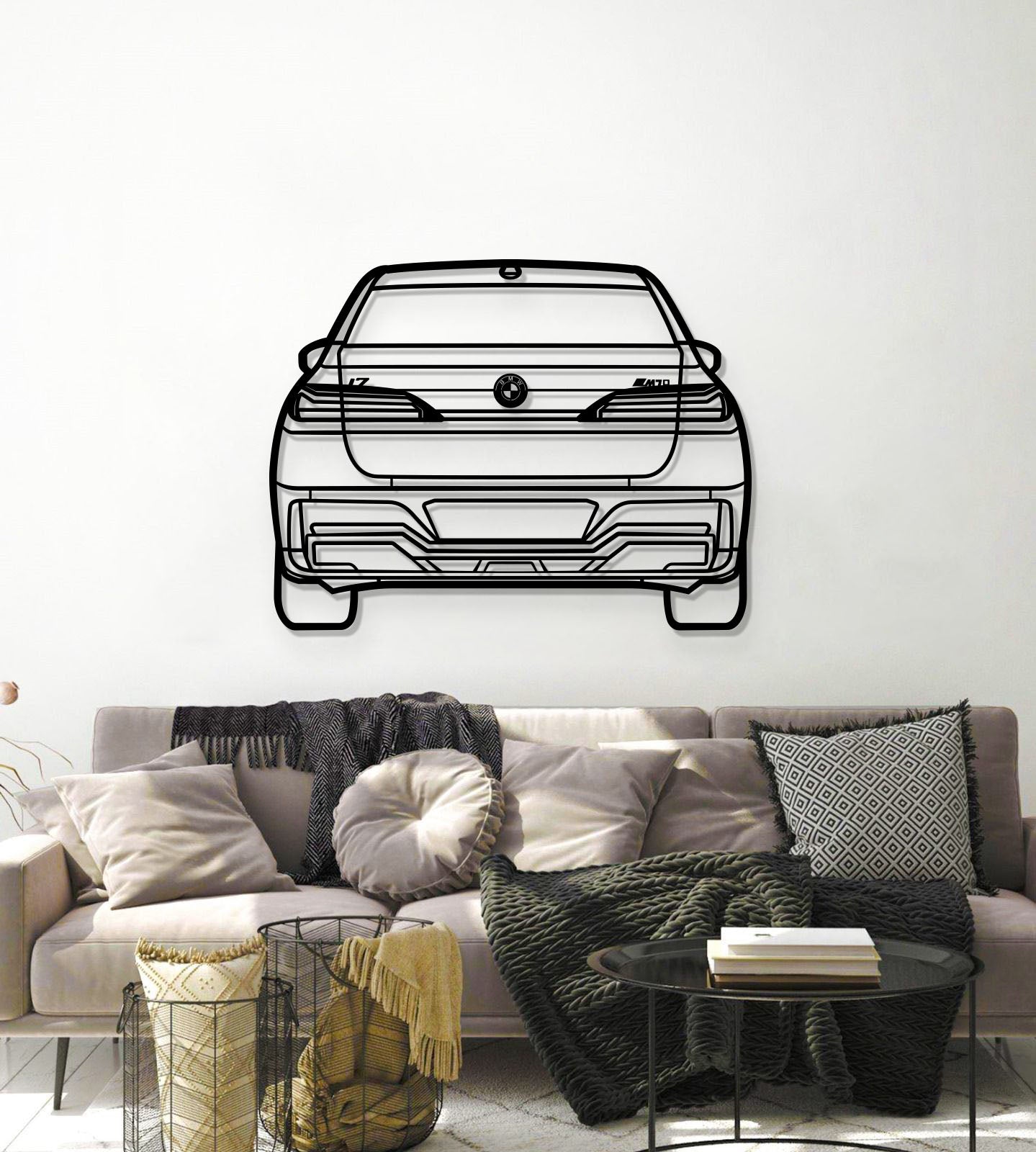 i7 Back View Metal Car Wall Art - MT1329