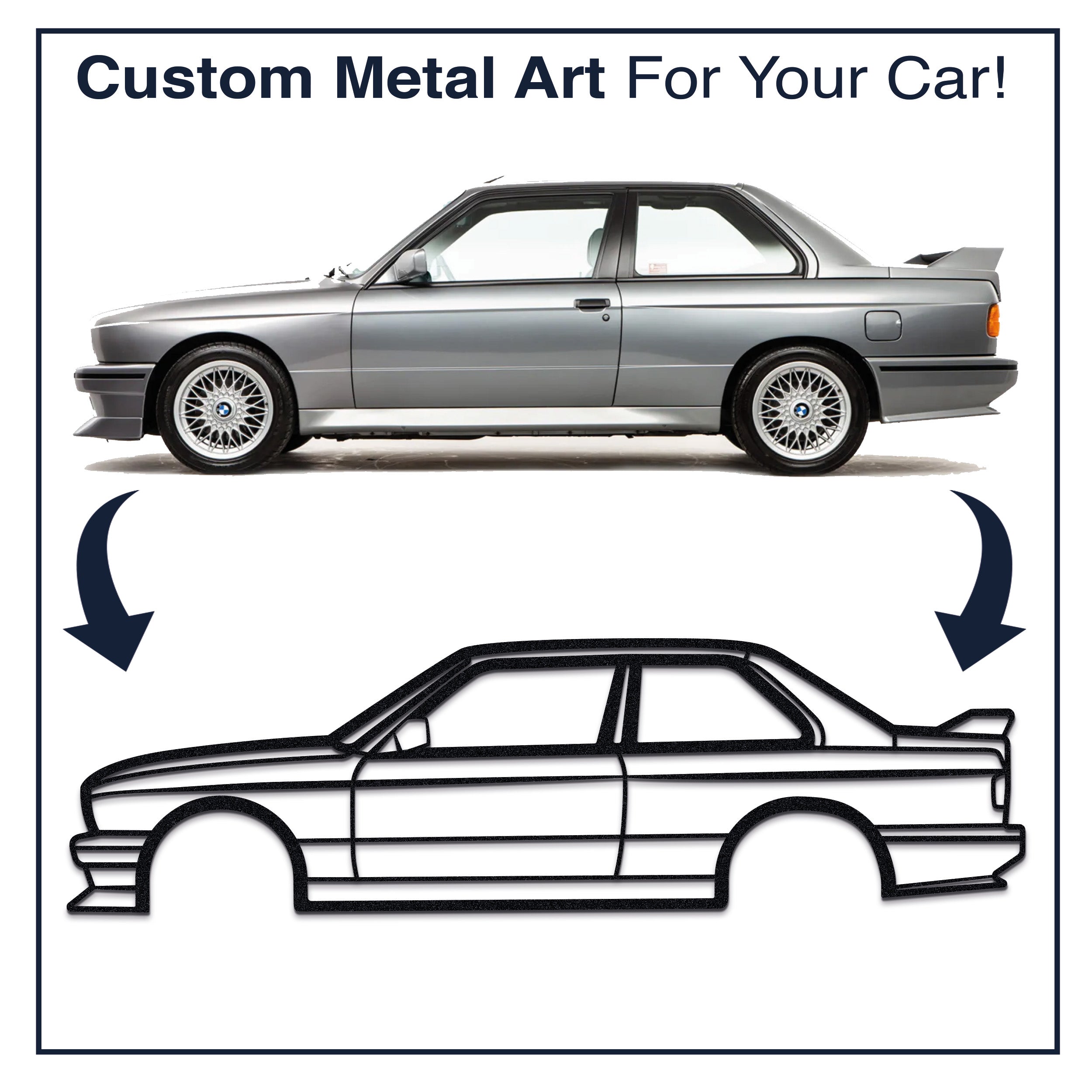 Your Personalized Car Side View Metal Wall Art - MT1382