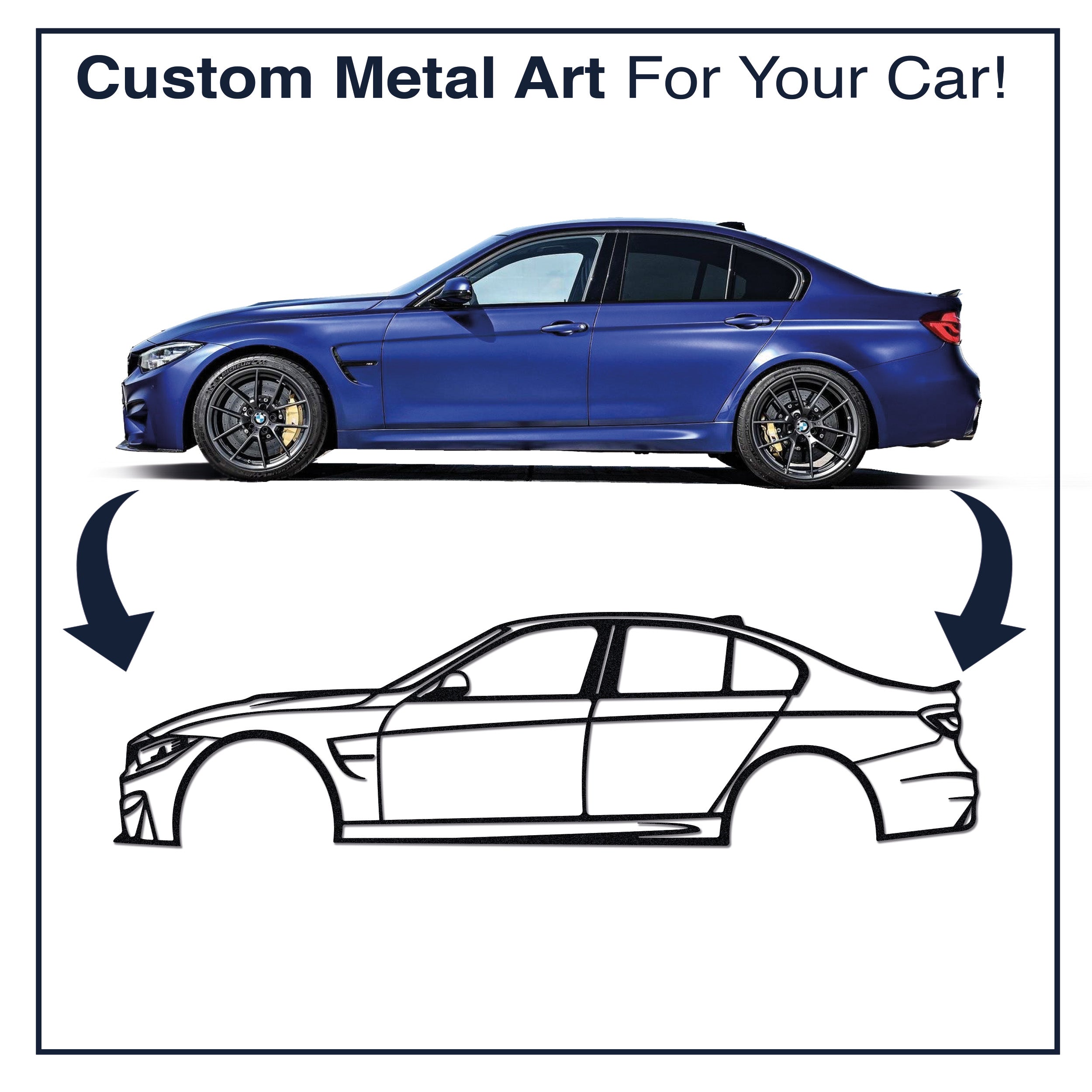 Your Personalized Car Side View Metal Wall Art - MT1382