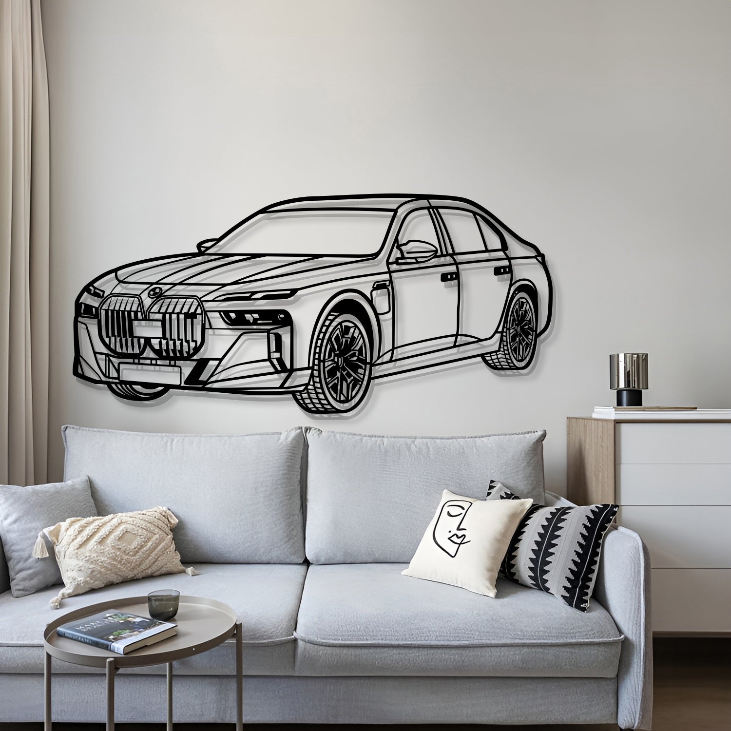 M760 XDrive Limousine Perspective Metal Car Wall Art - MT1244