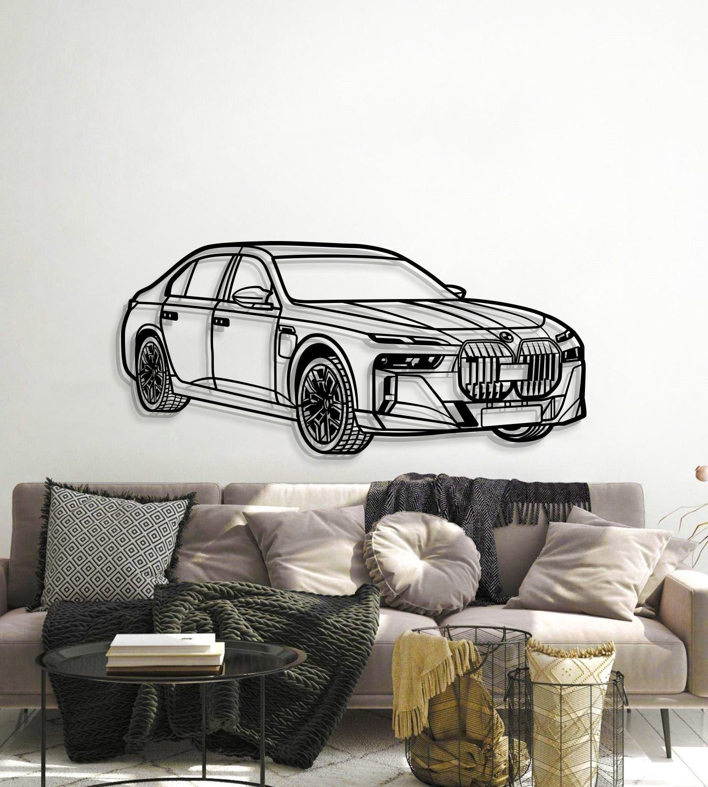 M760 XDrive Limousine Perspective Metal Car Wall Art - MT1264