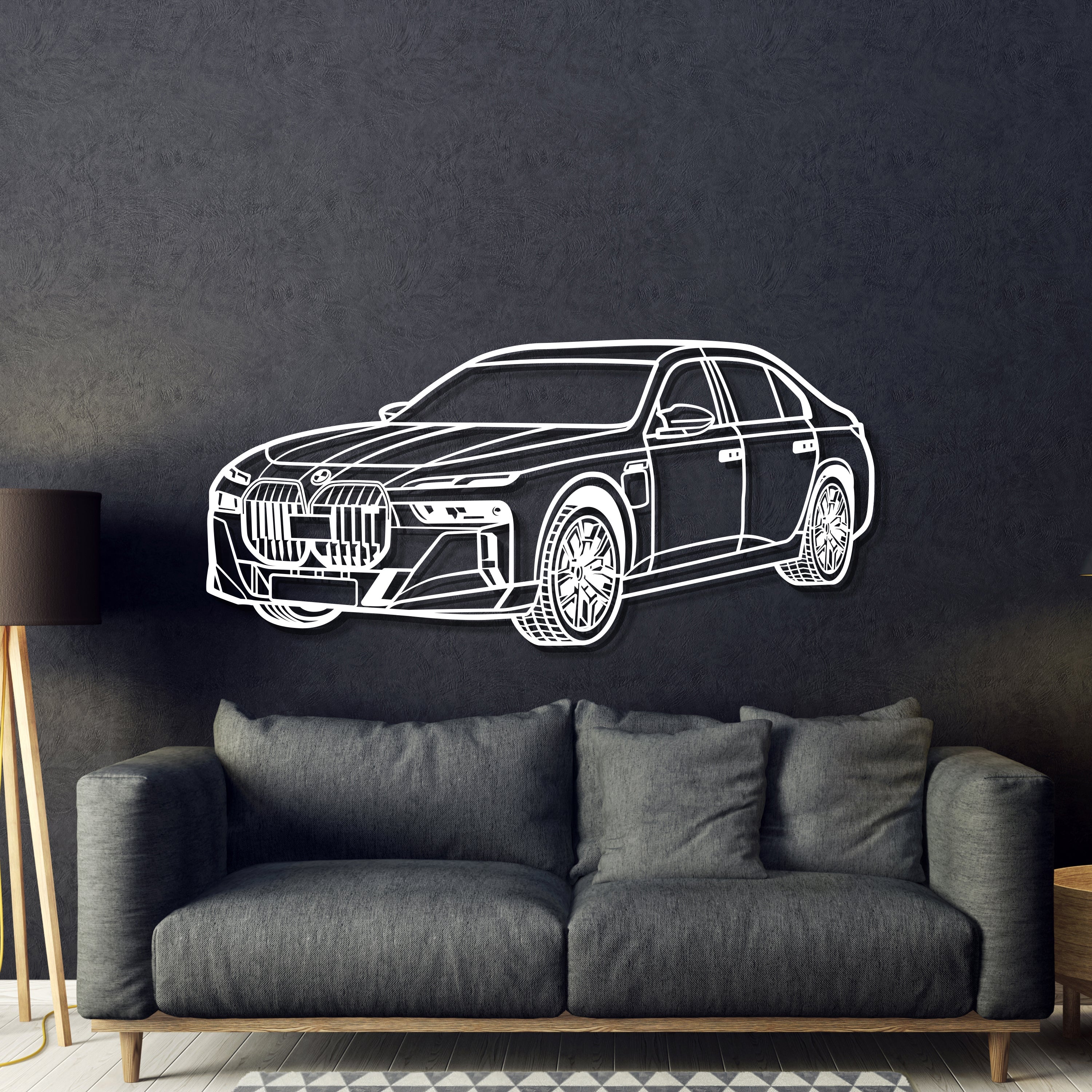 M760 XDrive Limousine Perspective Metal Car Wall Art - MT1264