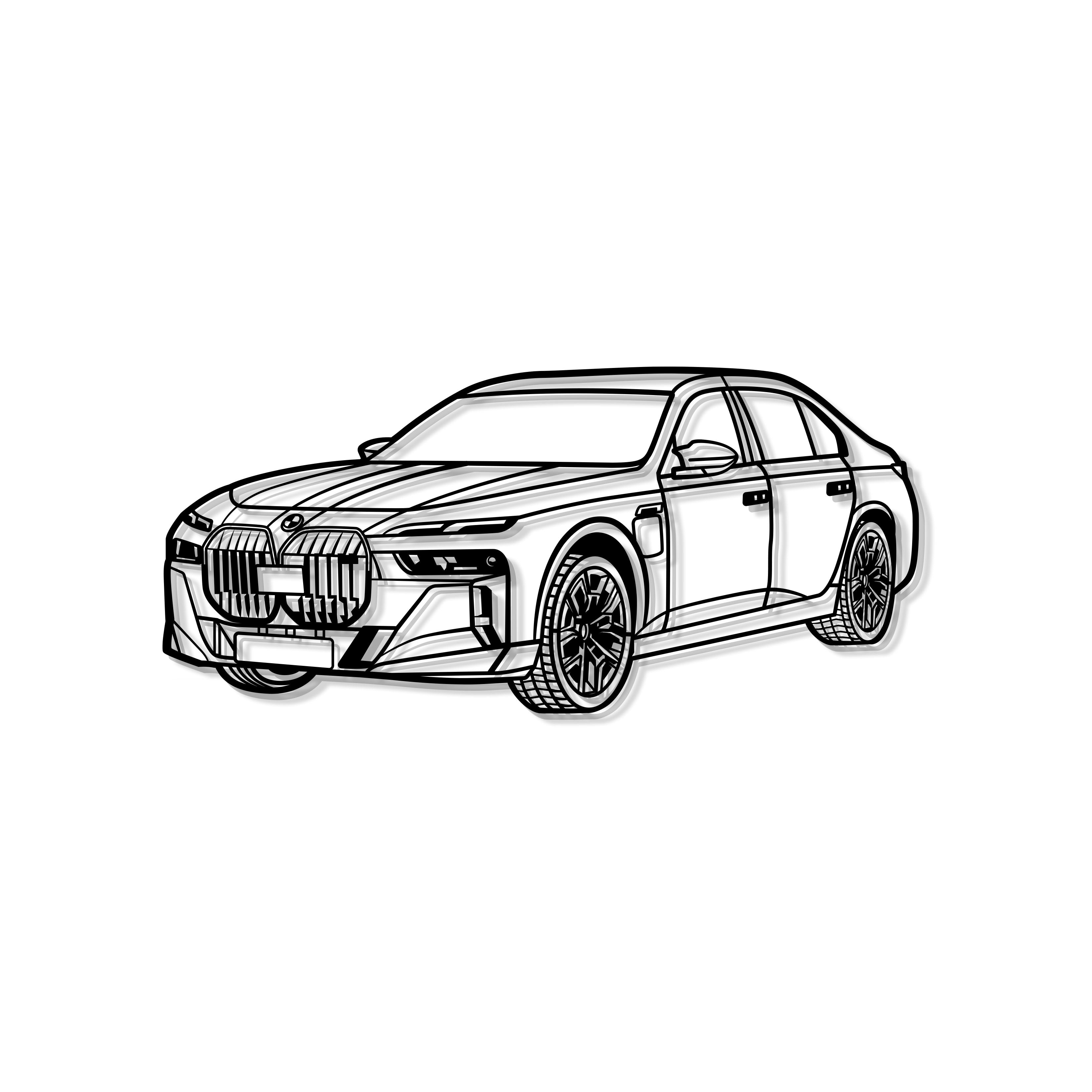 M760 XDrive Limousine Perspective Metal Car Wall Art - MT1244