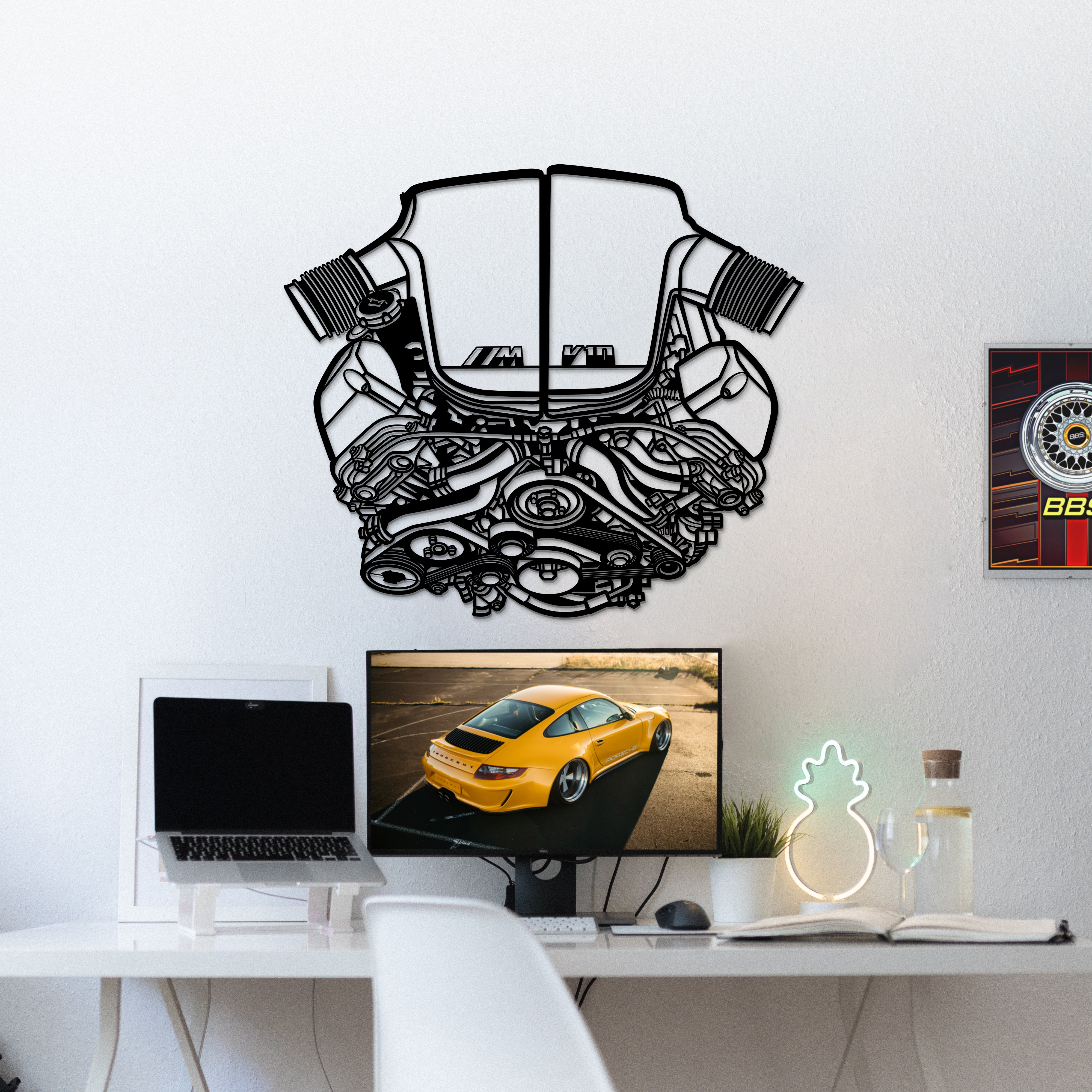 S85 V10 Metal Engine Block Wall Art - MTEB-0003