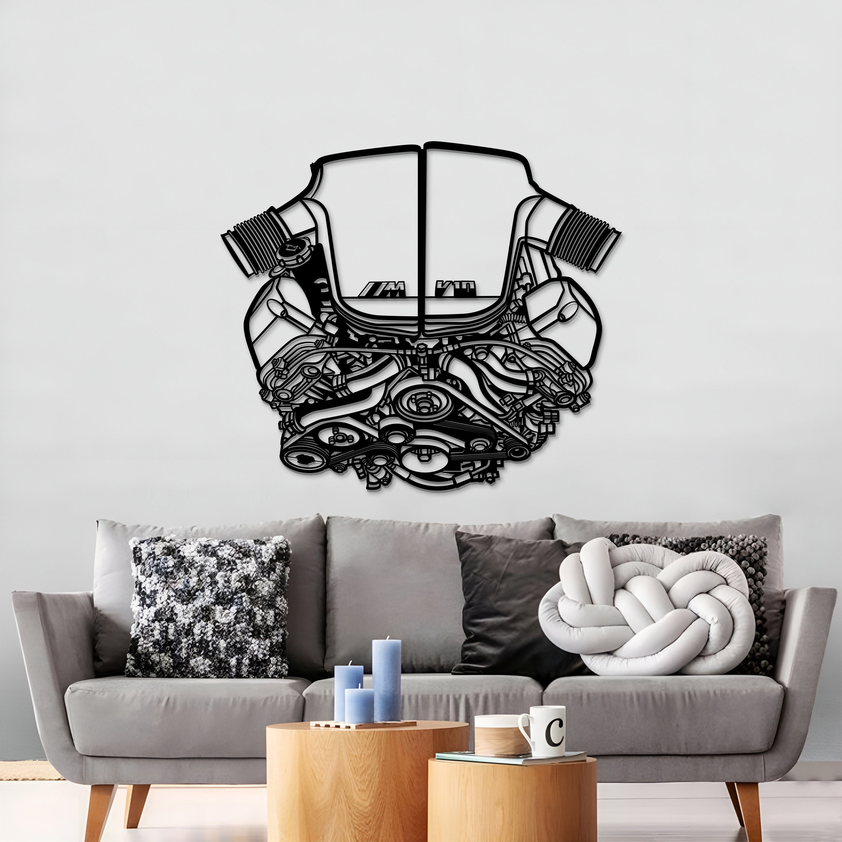 S85 V10 Metal Engine Block Wall Art - MTEB-0003