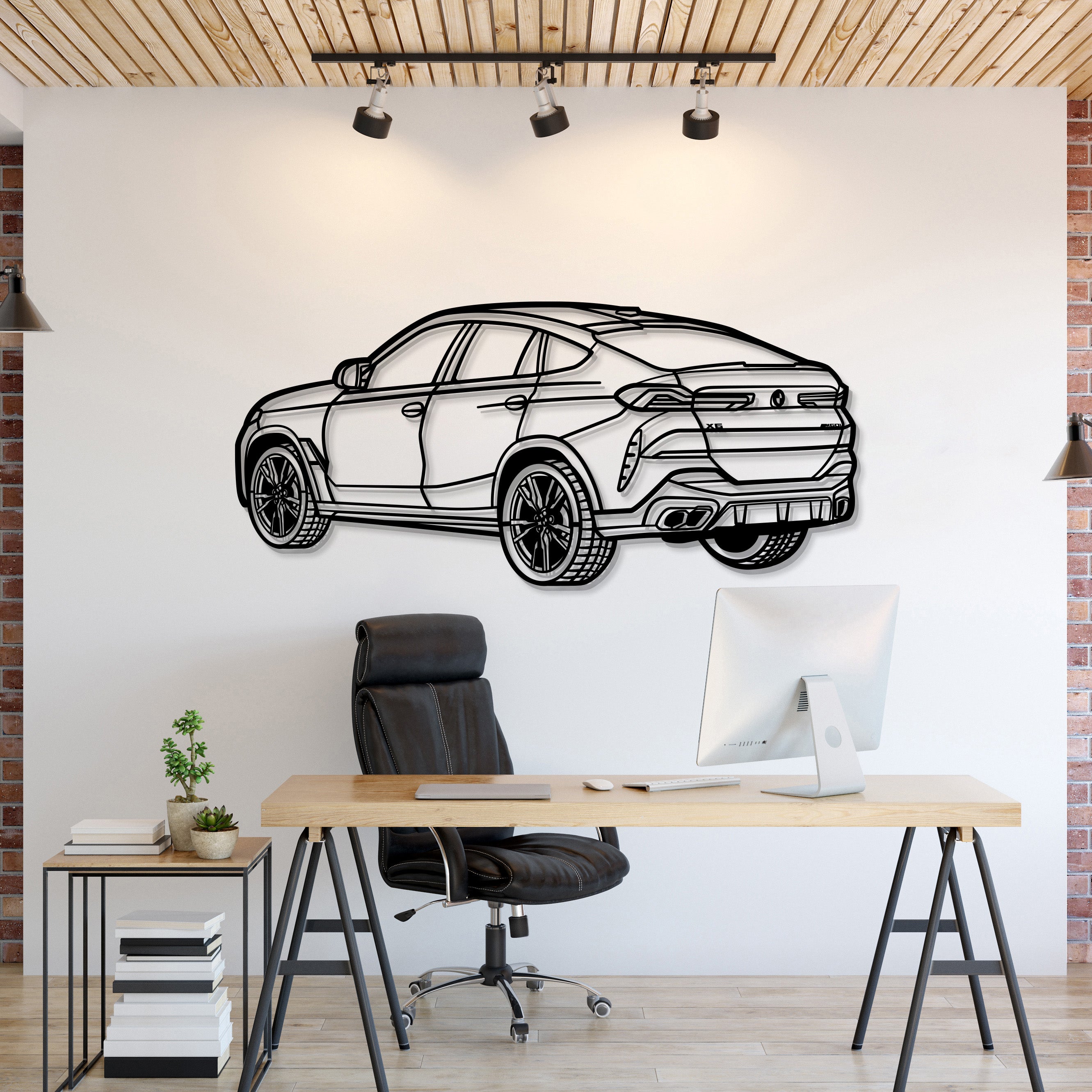 X6 Perspective Metal Car Wall Art - MT1245