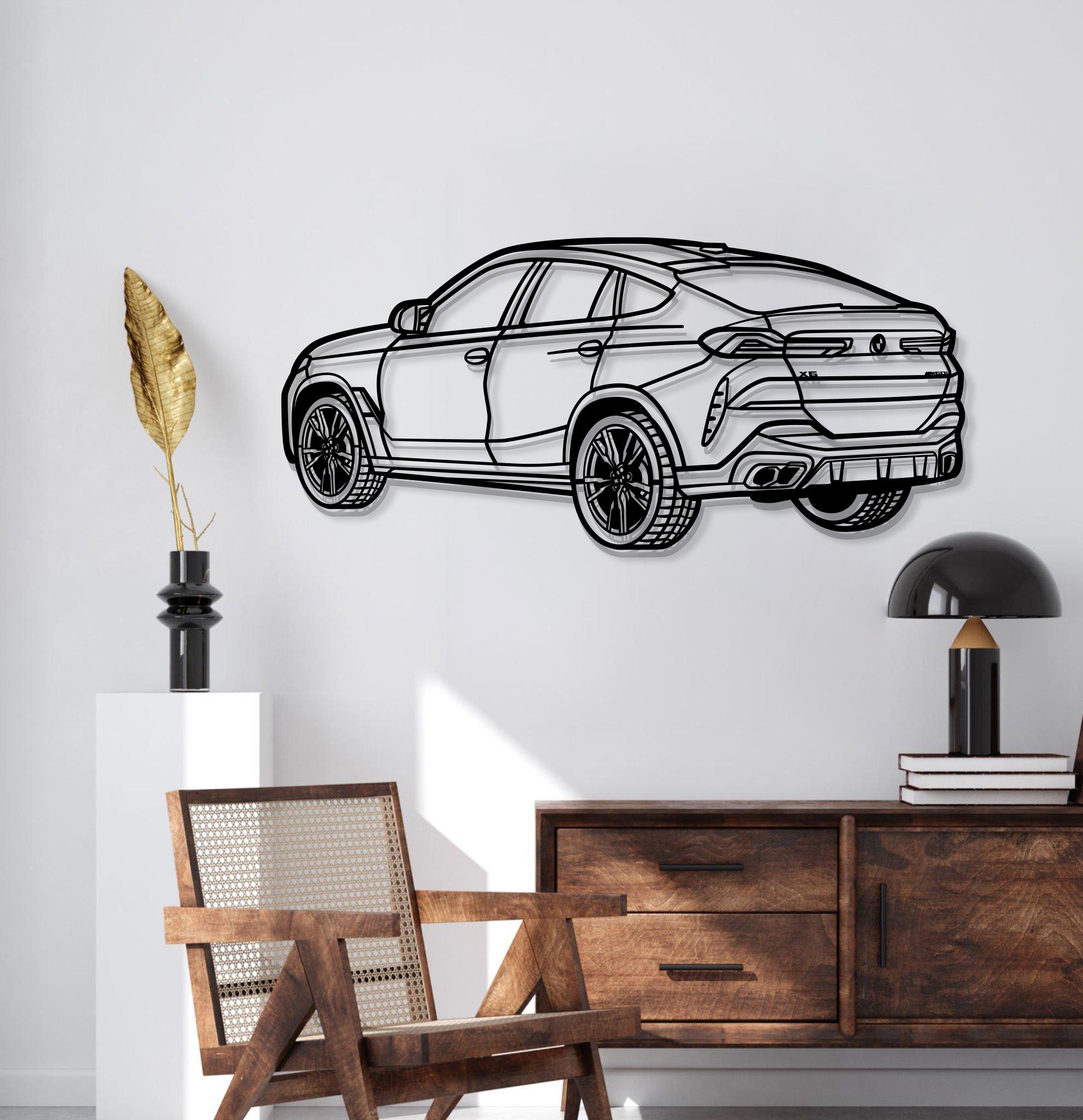 X6 Perspective Metal Car Wall Art - MT1245