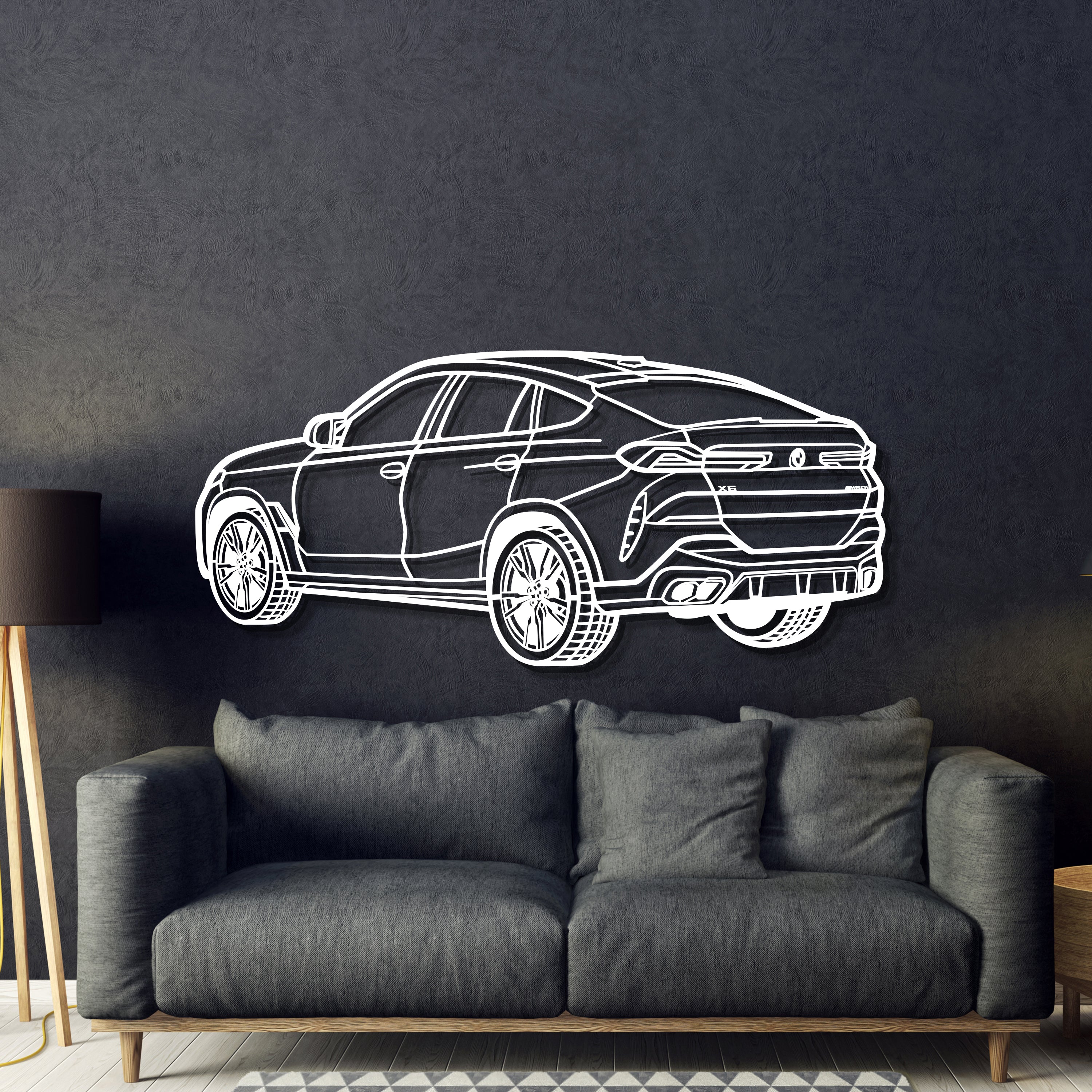 X6 Perspective Metal Car Wall Art - MT1245