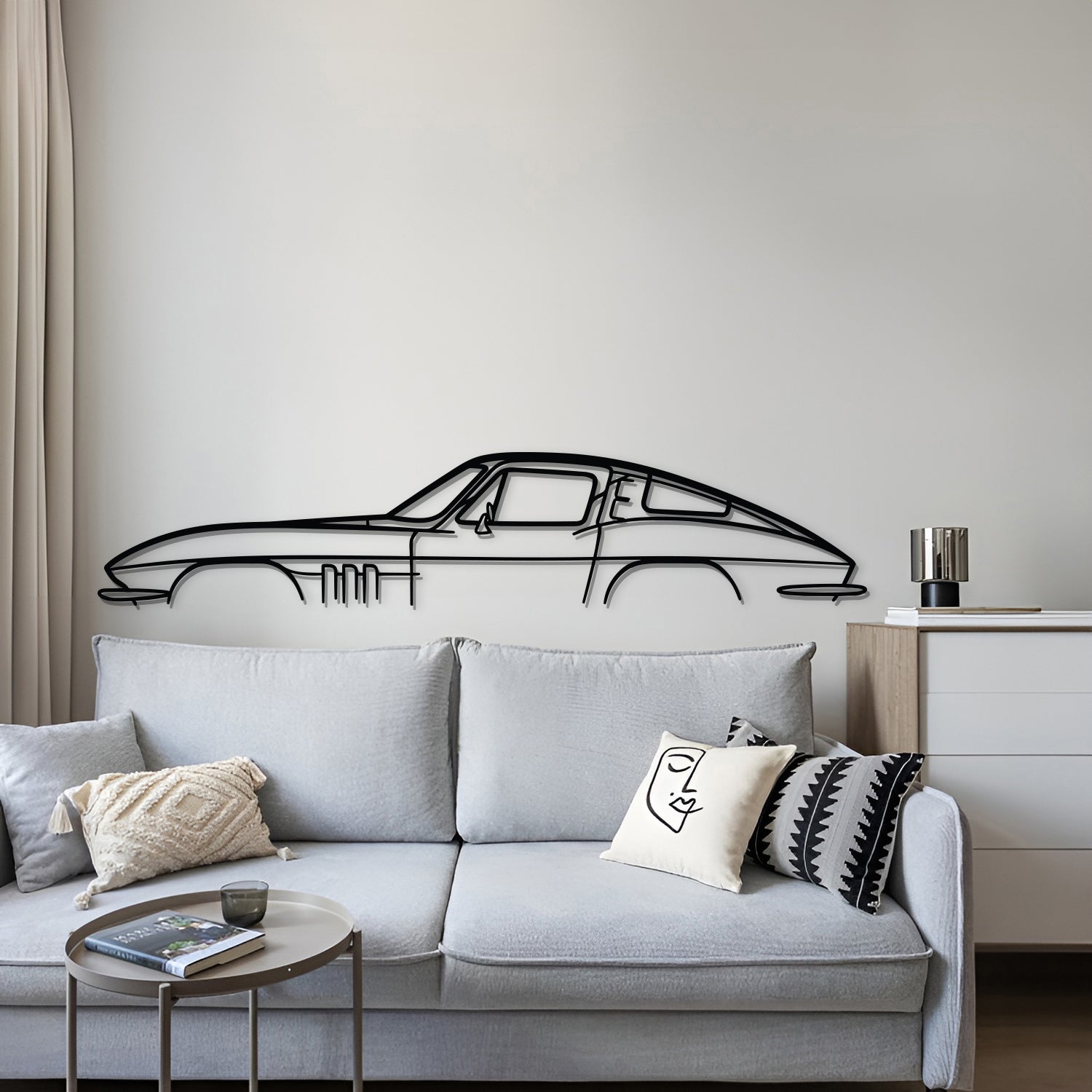 Corvette C2 Metal Car Wall Art - MT0914