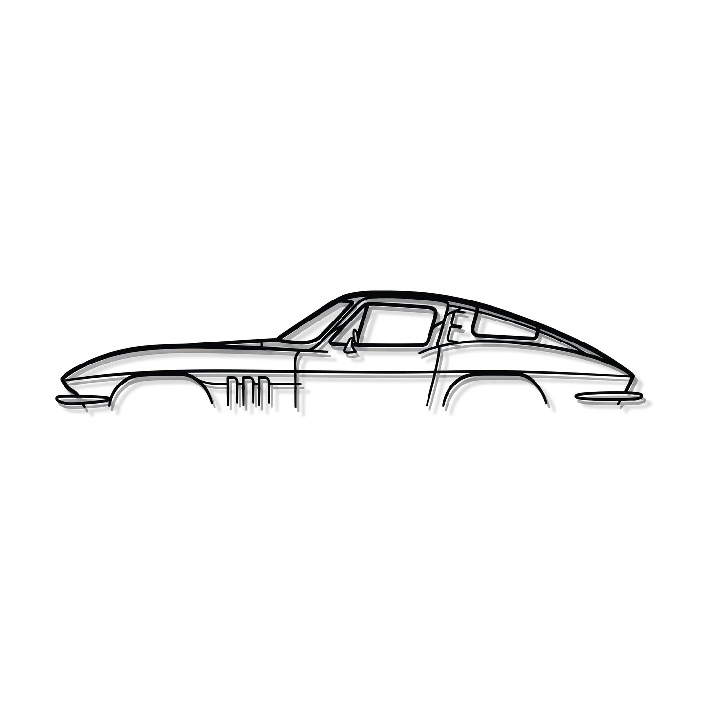 The Chevrolet Corvette C2 rendered in metal adds timeless flair to your décor