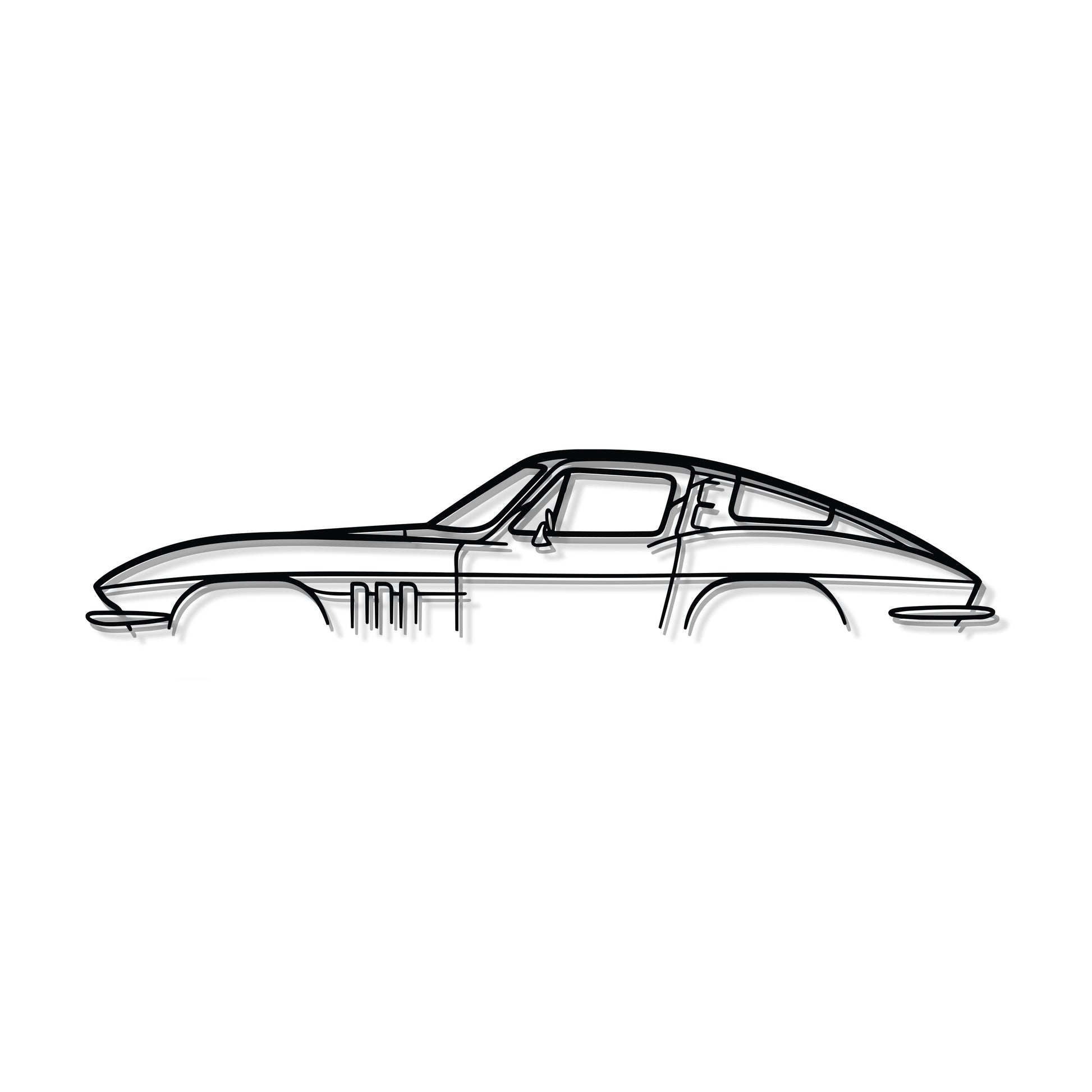 The Chevrolet Corvette C2 rendered in metal adds timeless flair to your décor