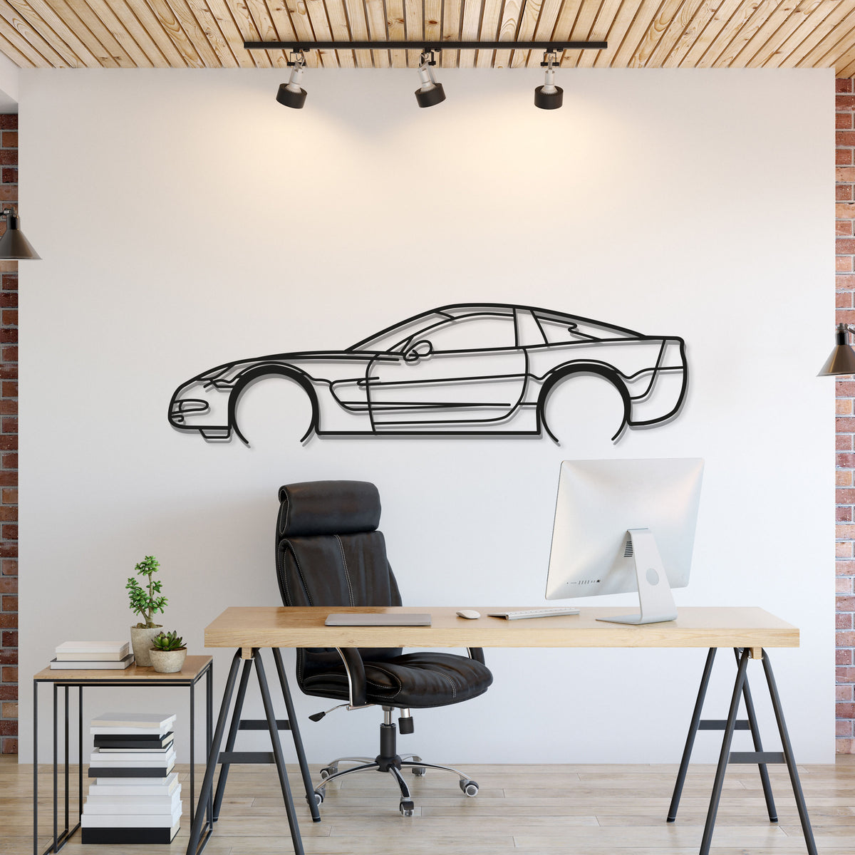 Corvette C5 Detailed Metal Car Wall Art - MT0916