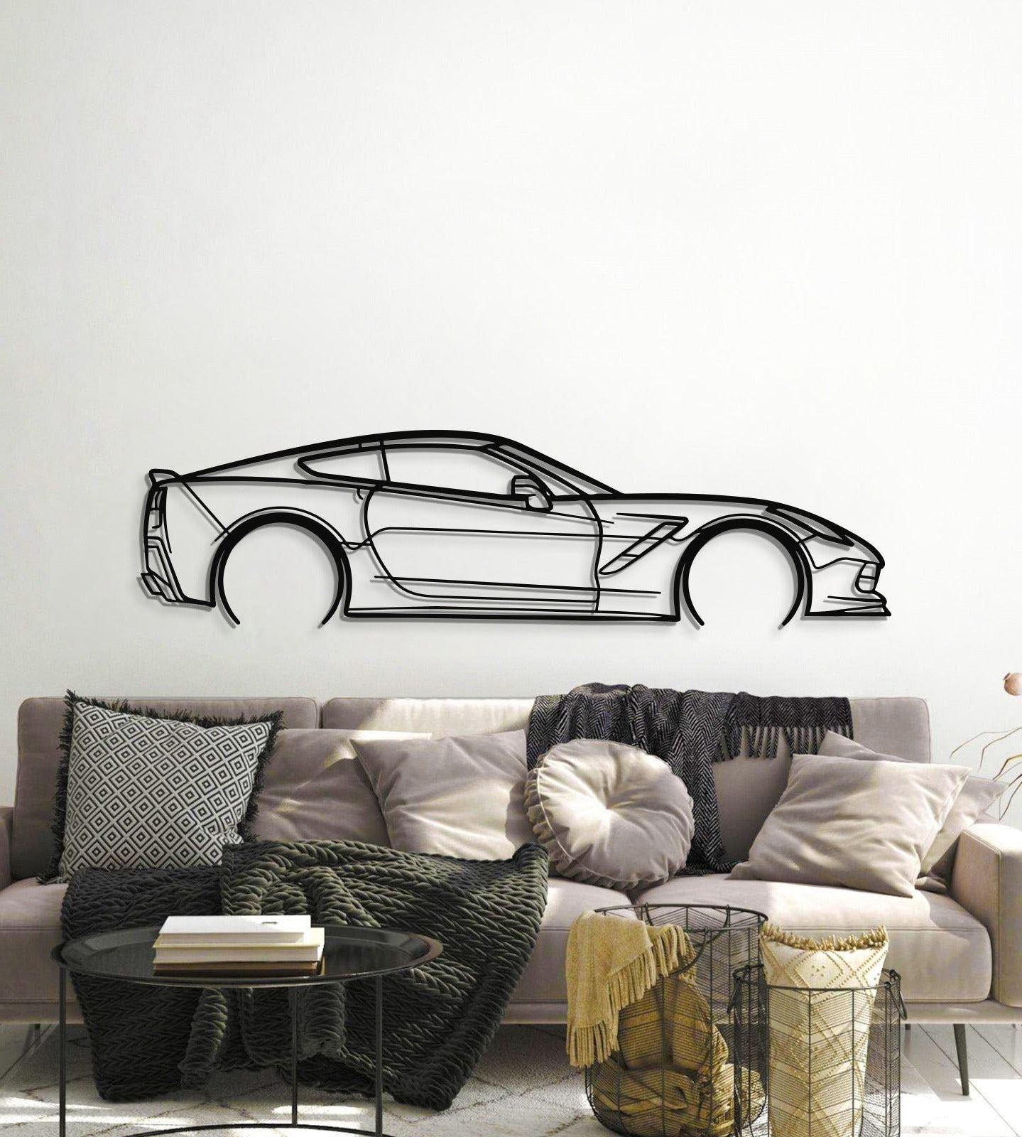 Corvette C7 Detailed Metal Car Wall Art - MT0920