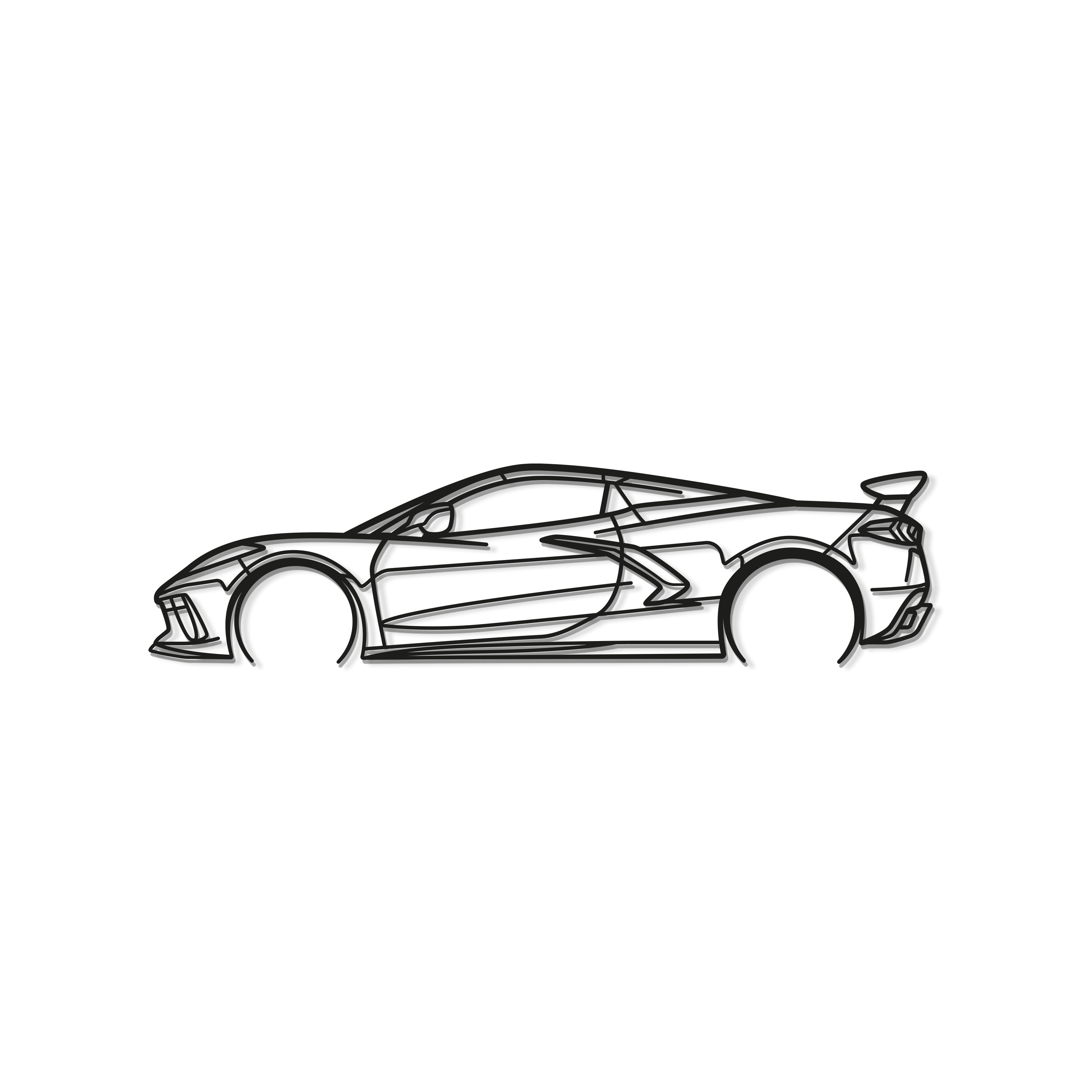 Corvette C8 HTC Metal Car Wall Art - MT0923