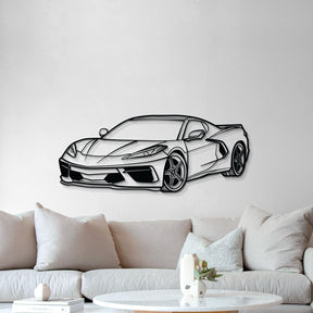 Corvette C8 Perspective Metal Car Wall Art - MT1125