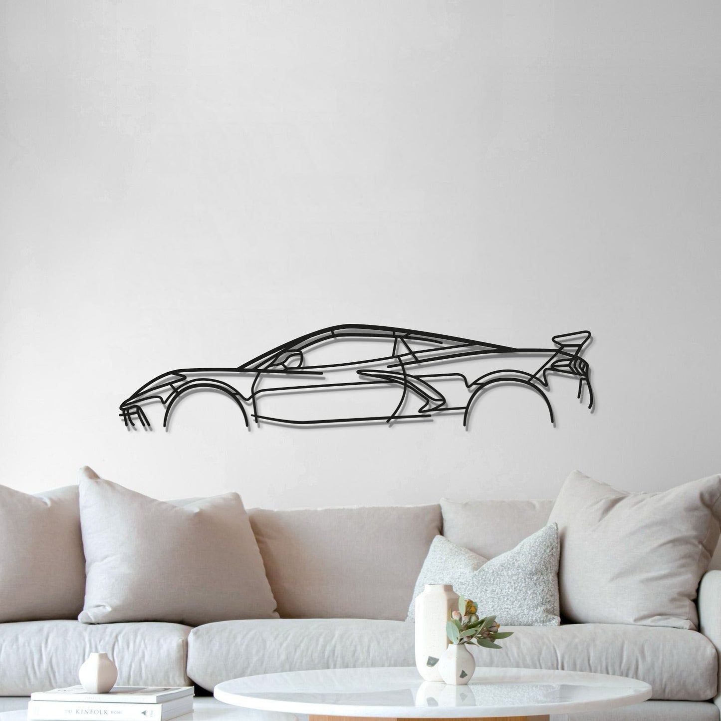Chevrolet Corvette C8 Stingray Metal Wall Art Lifted 1 Cm From Wall For 3D Effect