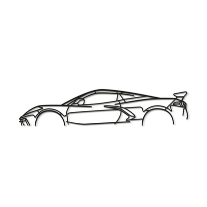 Industrial Style Chevrolet Corvette C8 Stingray Metal Wall Decor Minimalist Silhouette