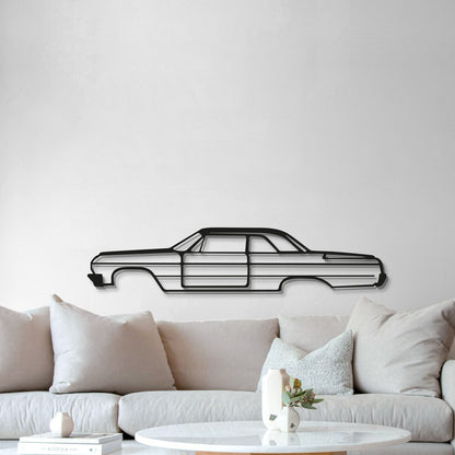 Man cave enhanced with Chevrolet Impala minimalist metal décor in matte finish