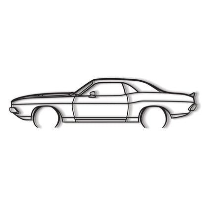1970 Challenger Detailed Metal Car Wall Art - MT0129