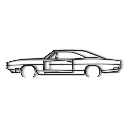 1970 Charger RT Detailed Metal Car Wall Art - MT0130