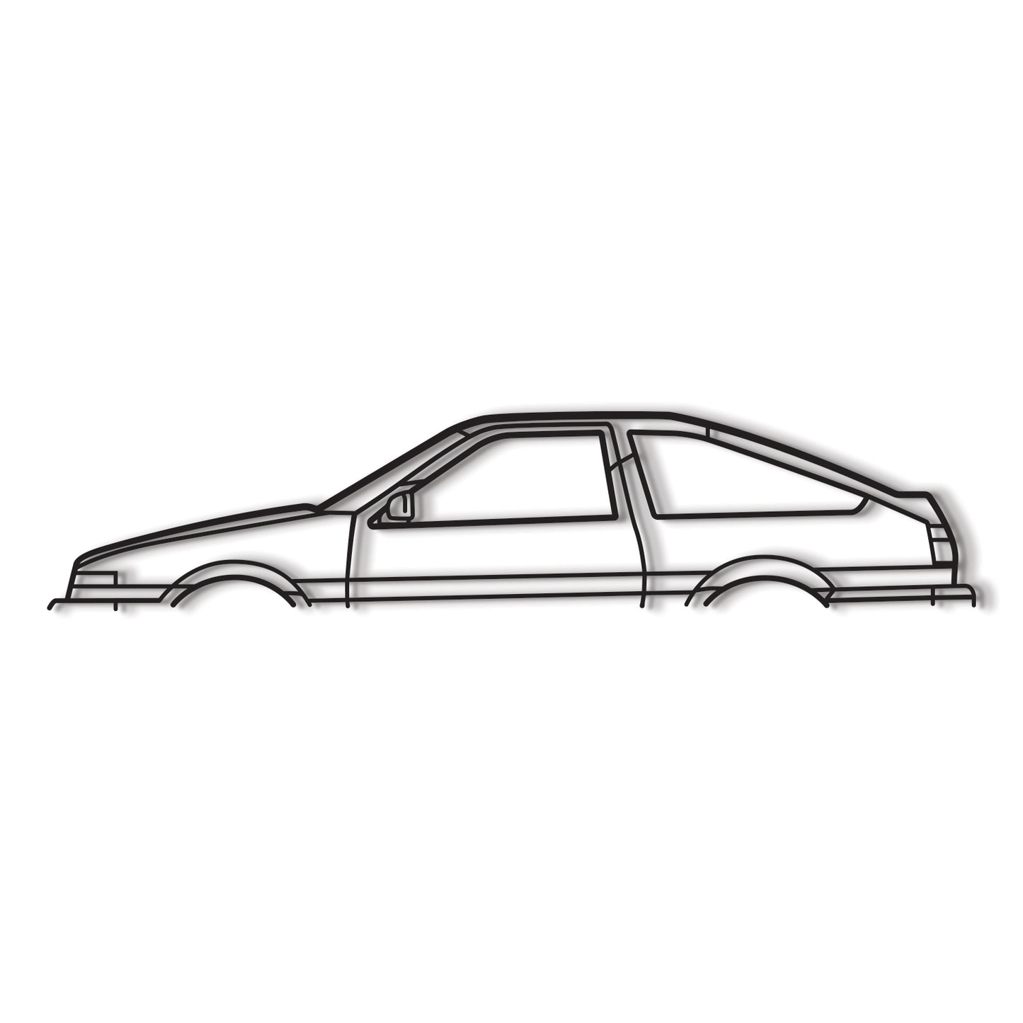 Industrial Style 1985 Toyota Corolla AE86 Metal Wall Decor Minimalist Silhouette