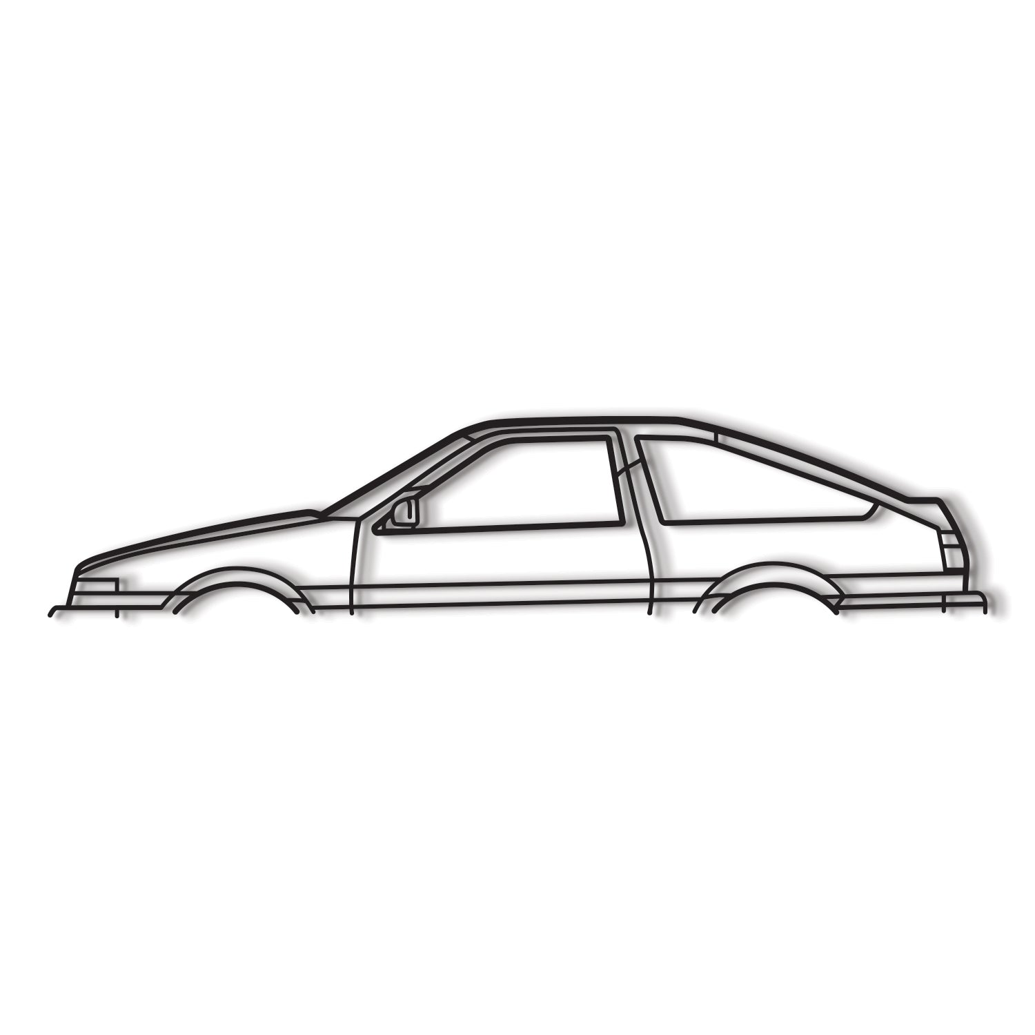Industrial Style 1985 Toyota Corolla AE86 Metal Wall Decor Minimalist Silhouette