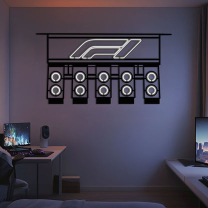 Iconic Formula 1 Lights Metal Neon Wall Art - MTN0280